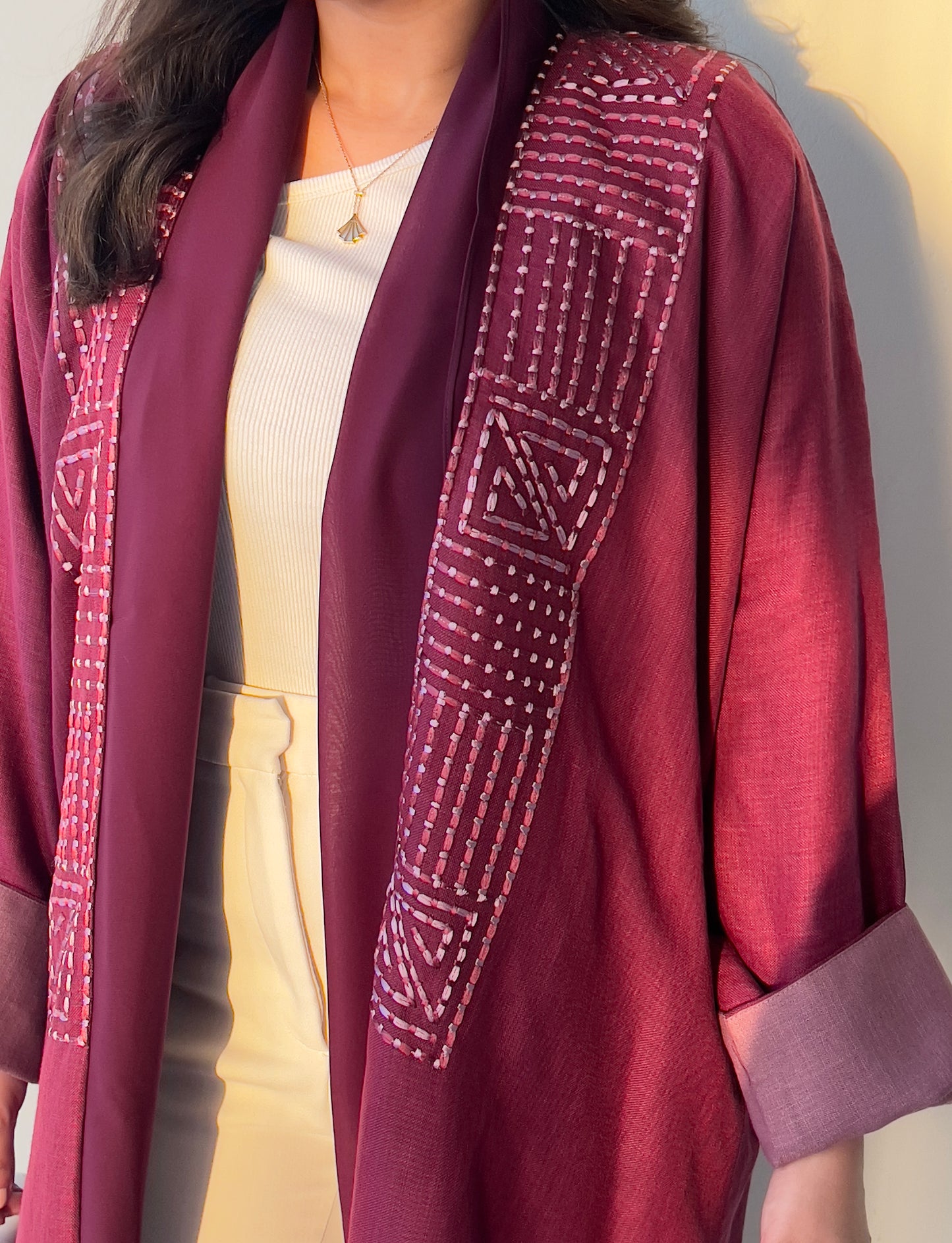 DN141 - FUCHIA LINEN ABAYA