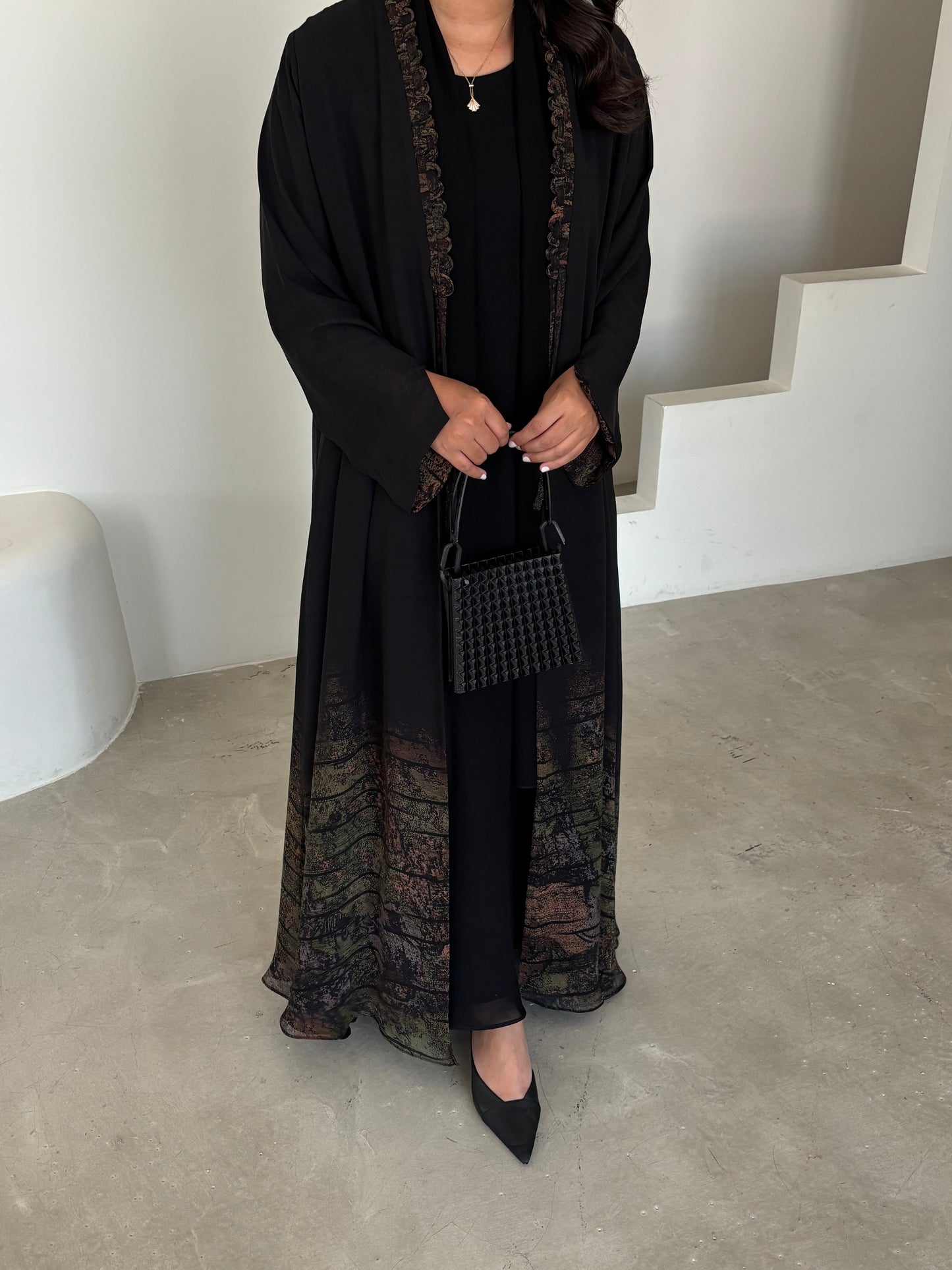 DN174 - CHIFFON PRINT ABAYA