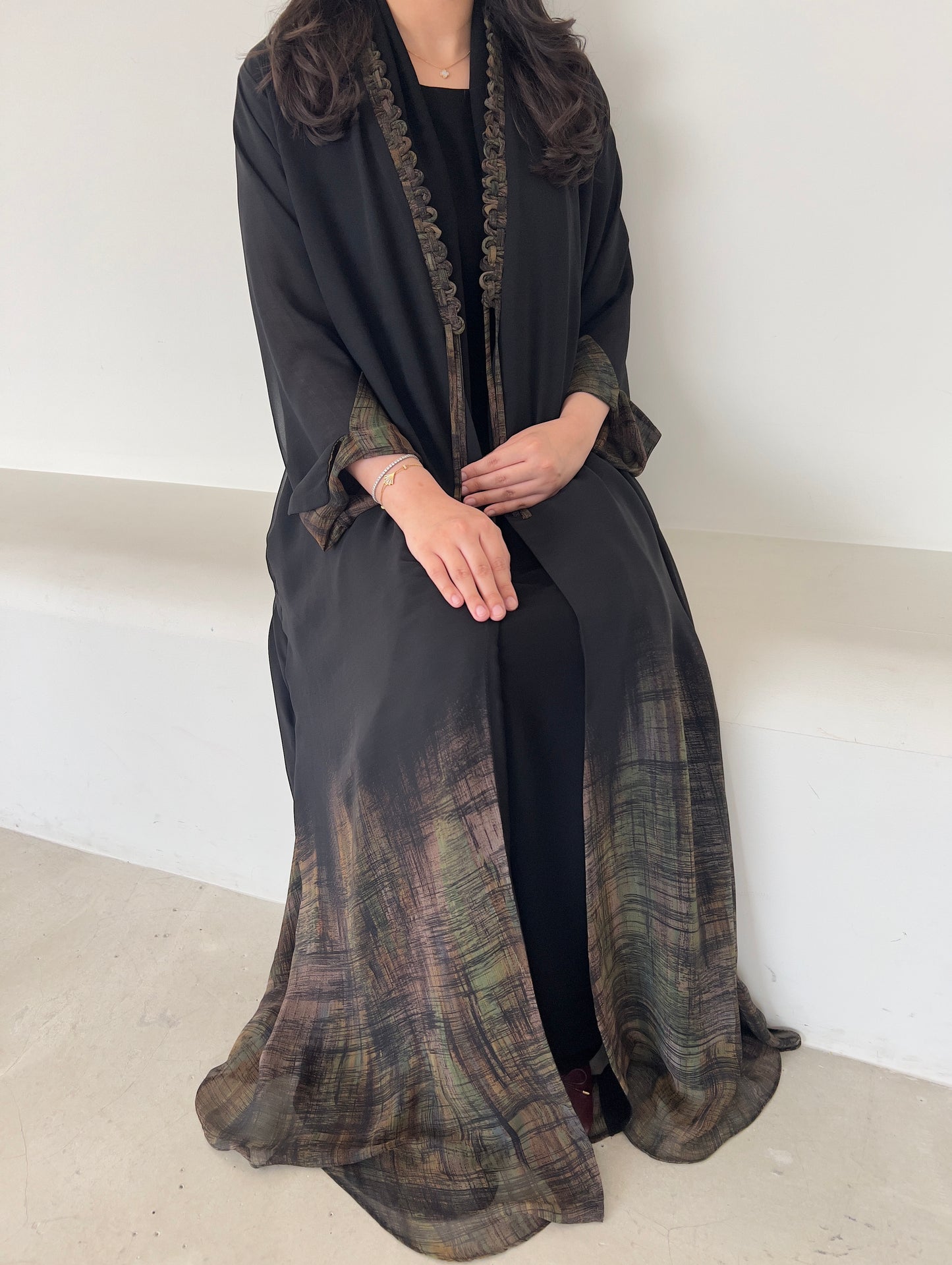 DN144 - CHIFFON PRINT ABAYA