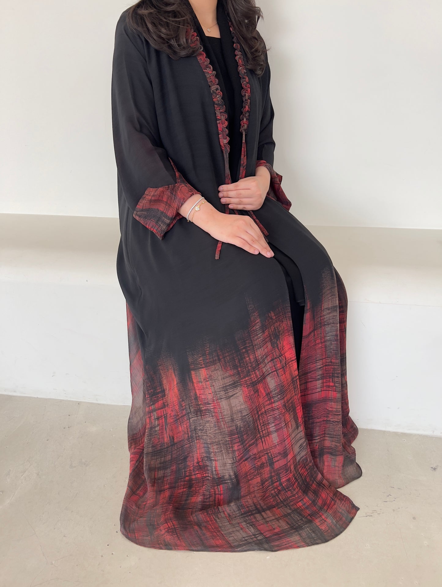 DN143 - CHIFFON PRINT ABAYA