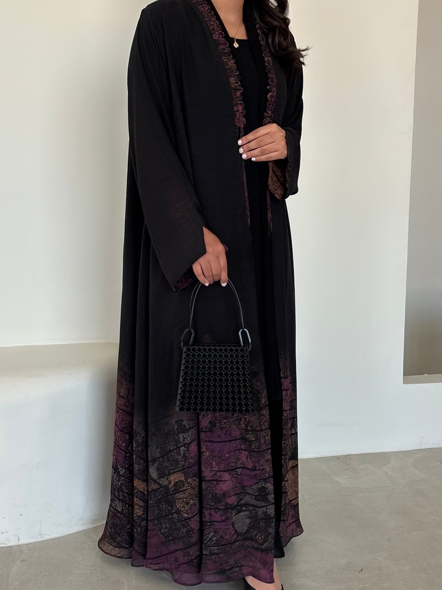 DN176 - CHIFFON PRINT ABAYA