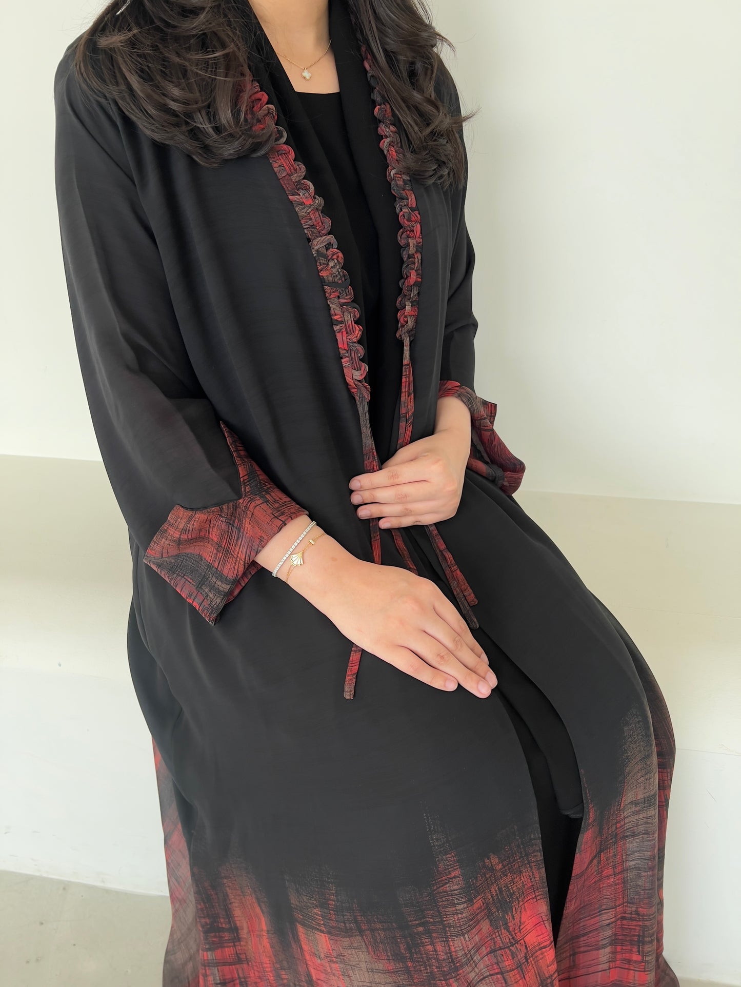 DN143 - CHIFFON PRINT ABAYA