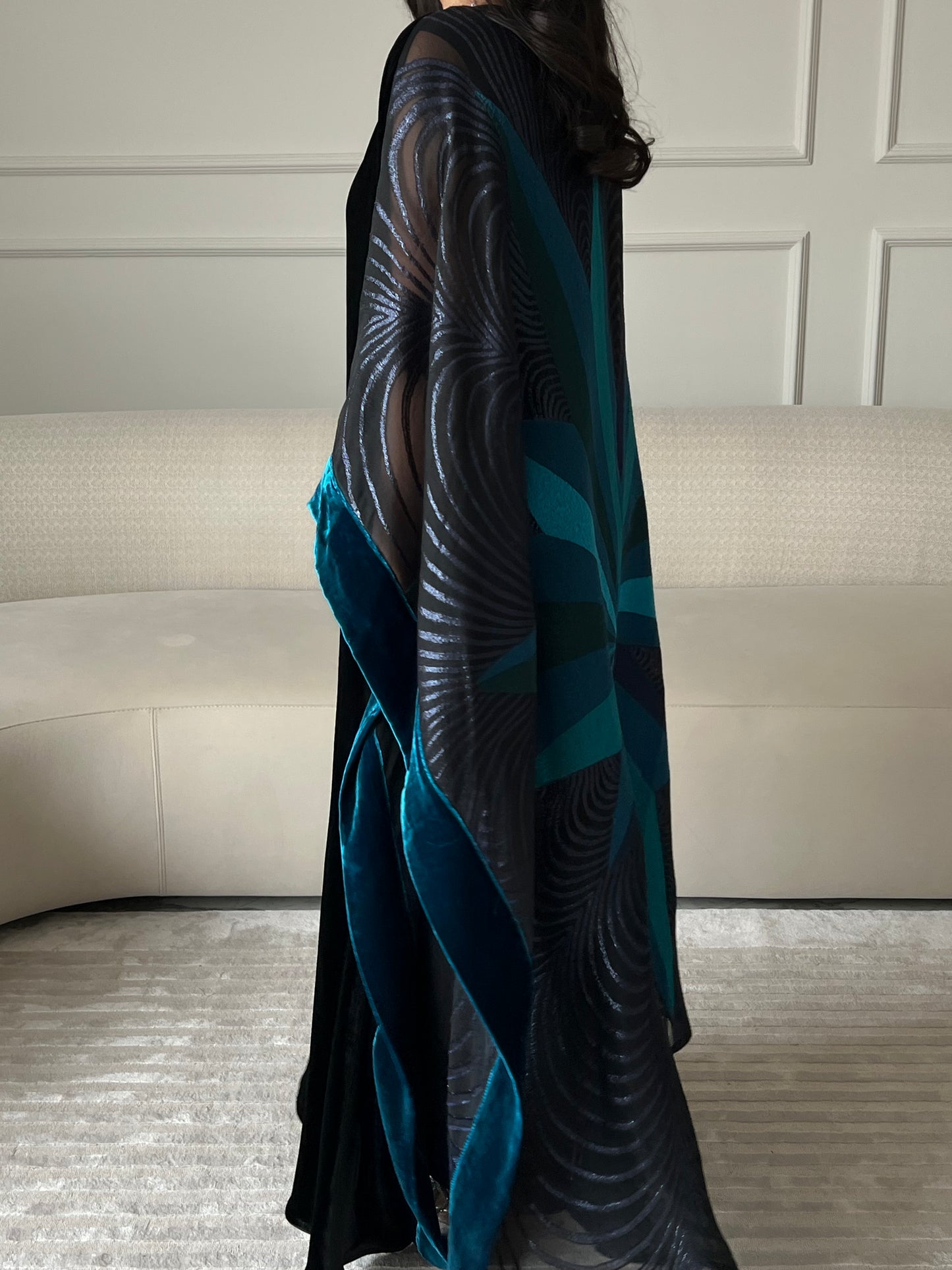 DN244 - VELVET x ORGANZA PRINT