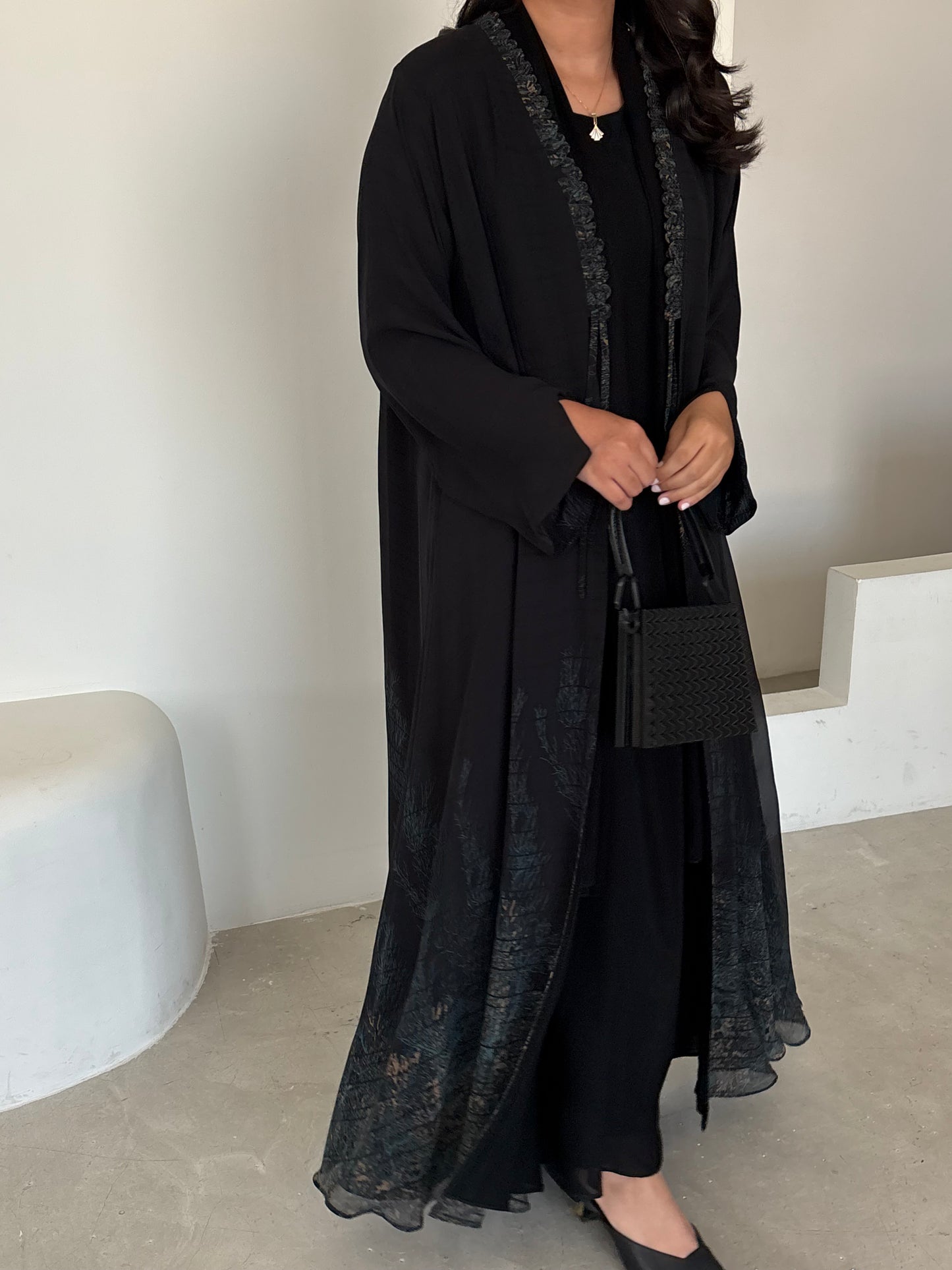 DN175 - CHIFFON PRINT ABAYA