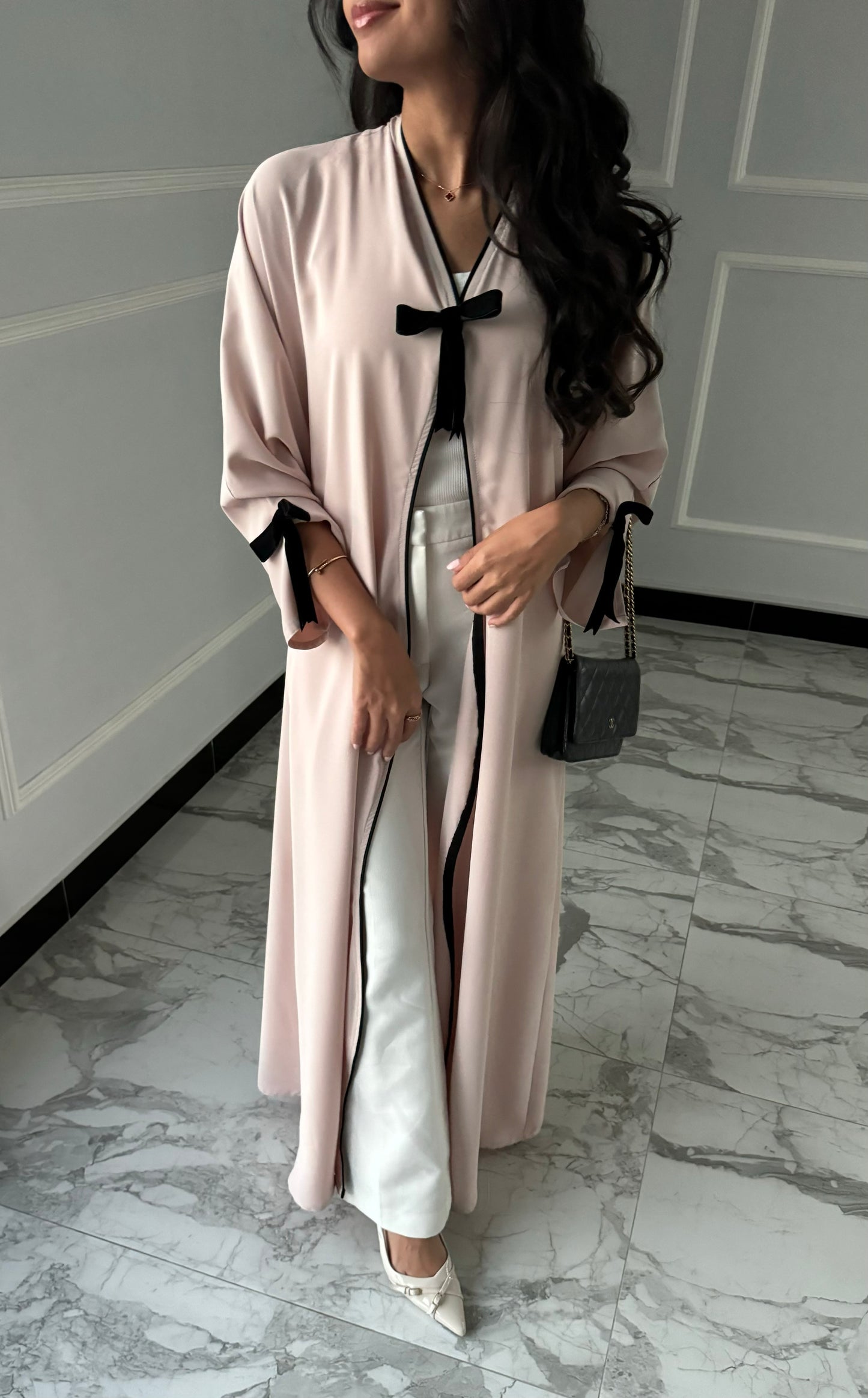 DN100 - Summery Crepe BOW Abaya