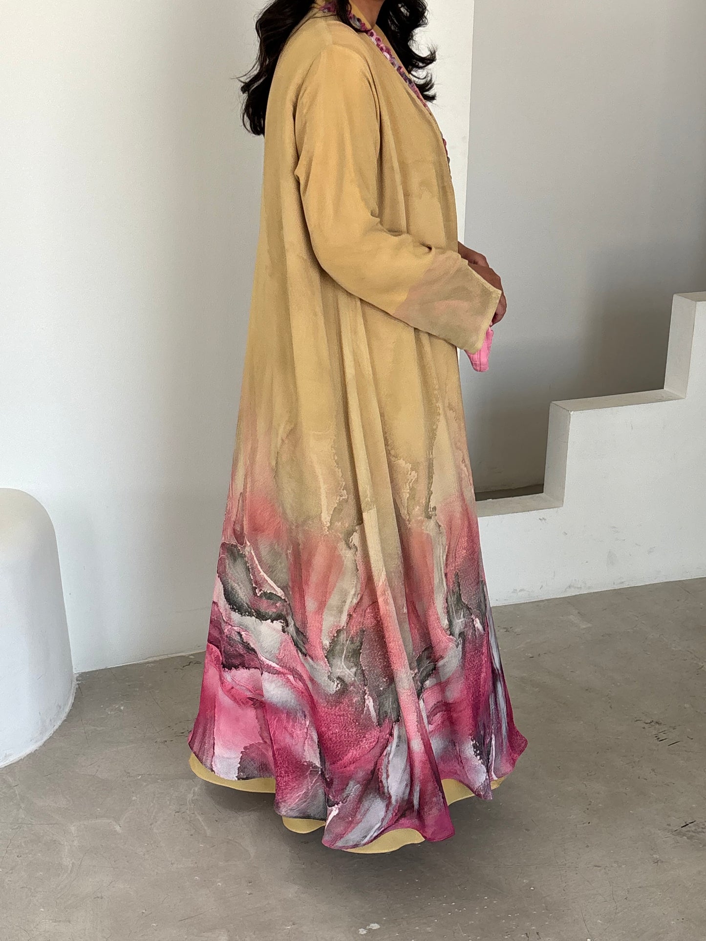 DN177 - CHIFFON PRINT ABAYA