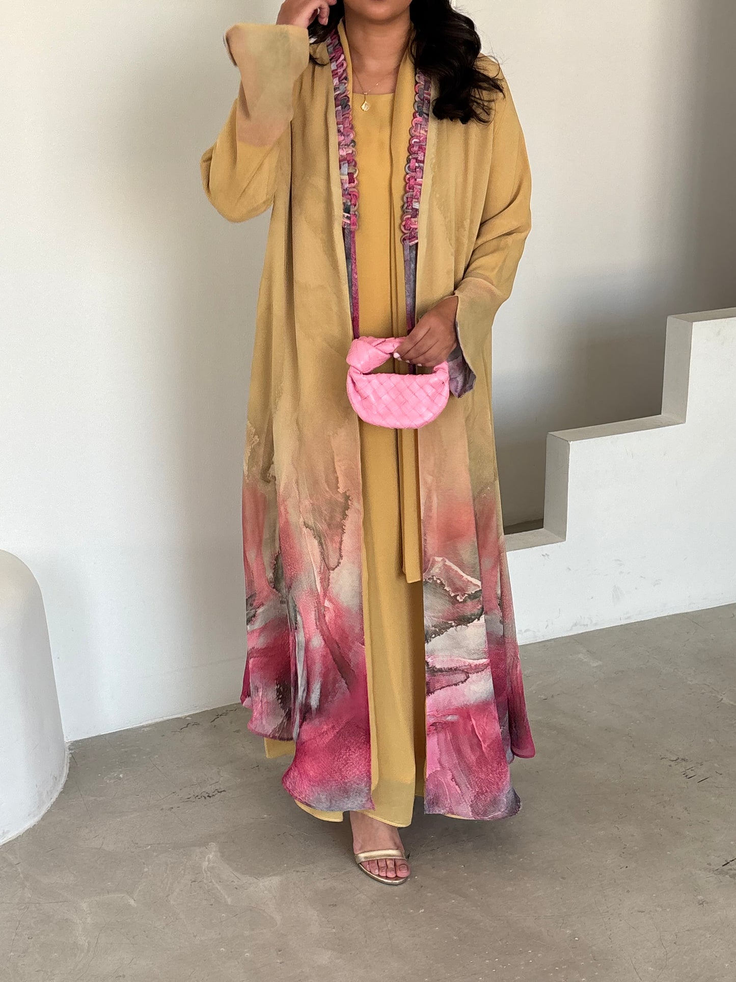 DN177 - CHIFFON PRINT ABAYA
