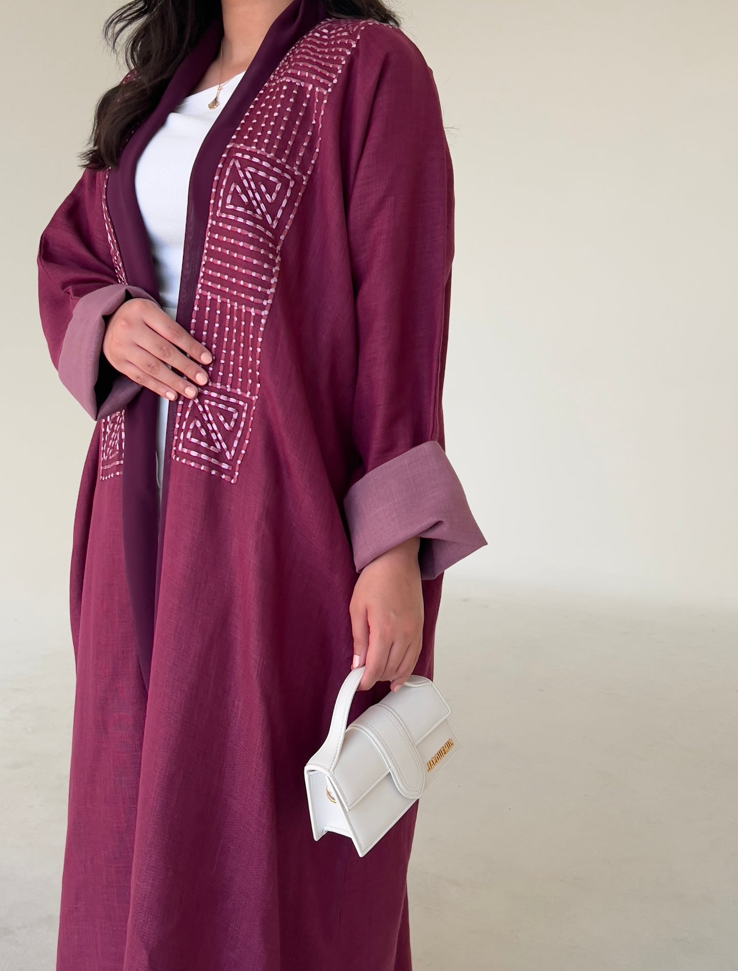 DN141 - FUCHIA LINEN ABAYA