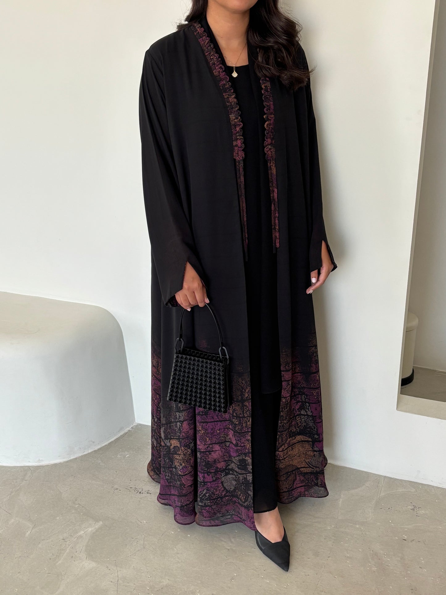 DN176 - CHIFFON PRINT ABAYA