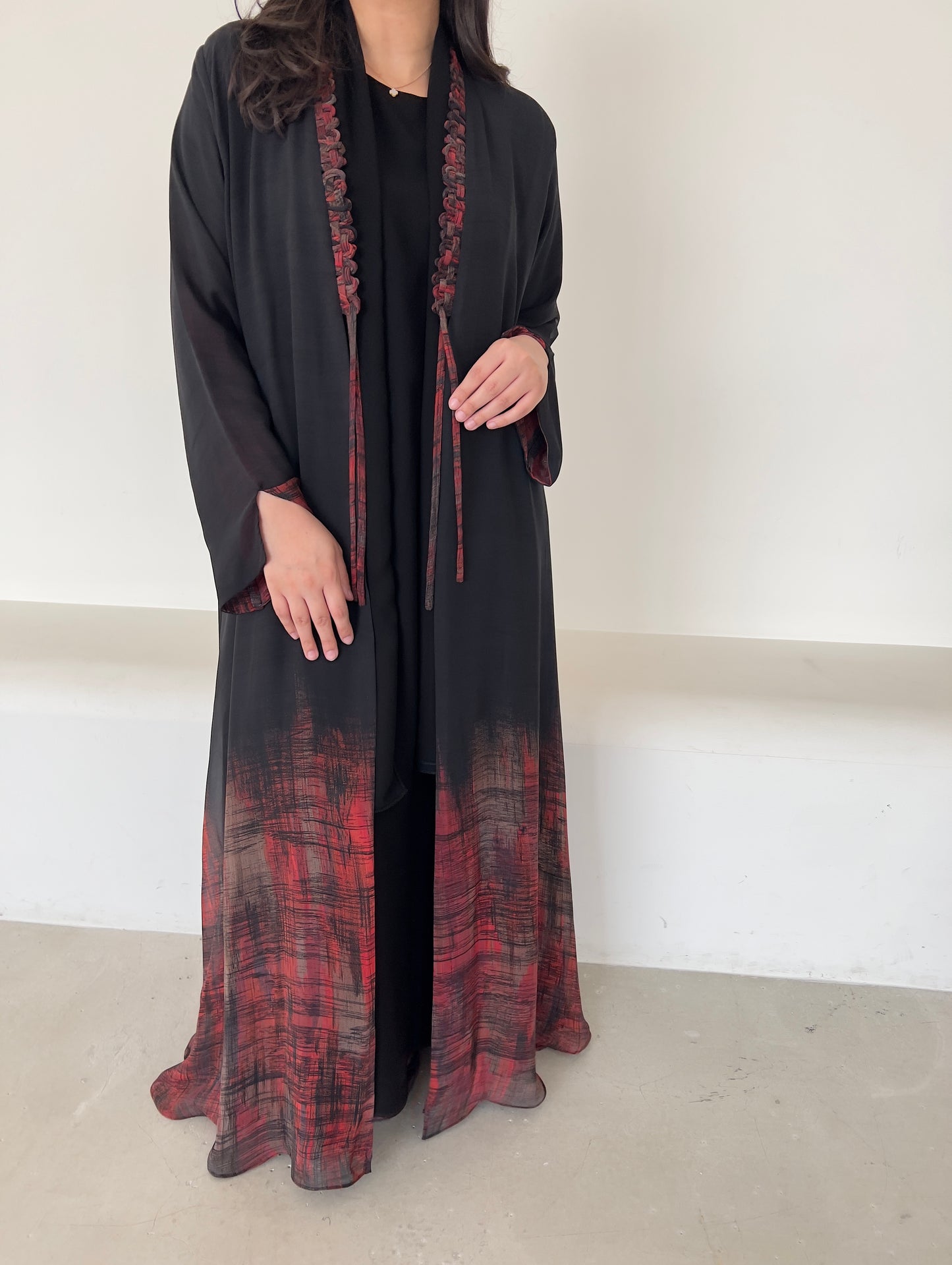 DN143 - CHIFFON PRINT ABAYA