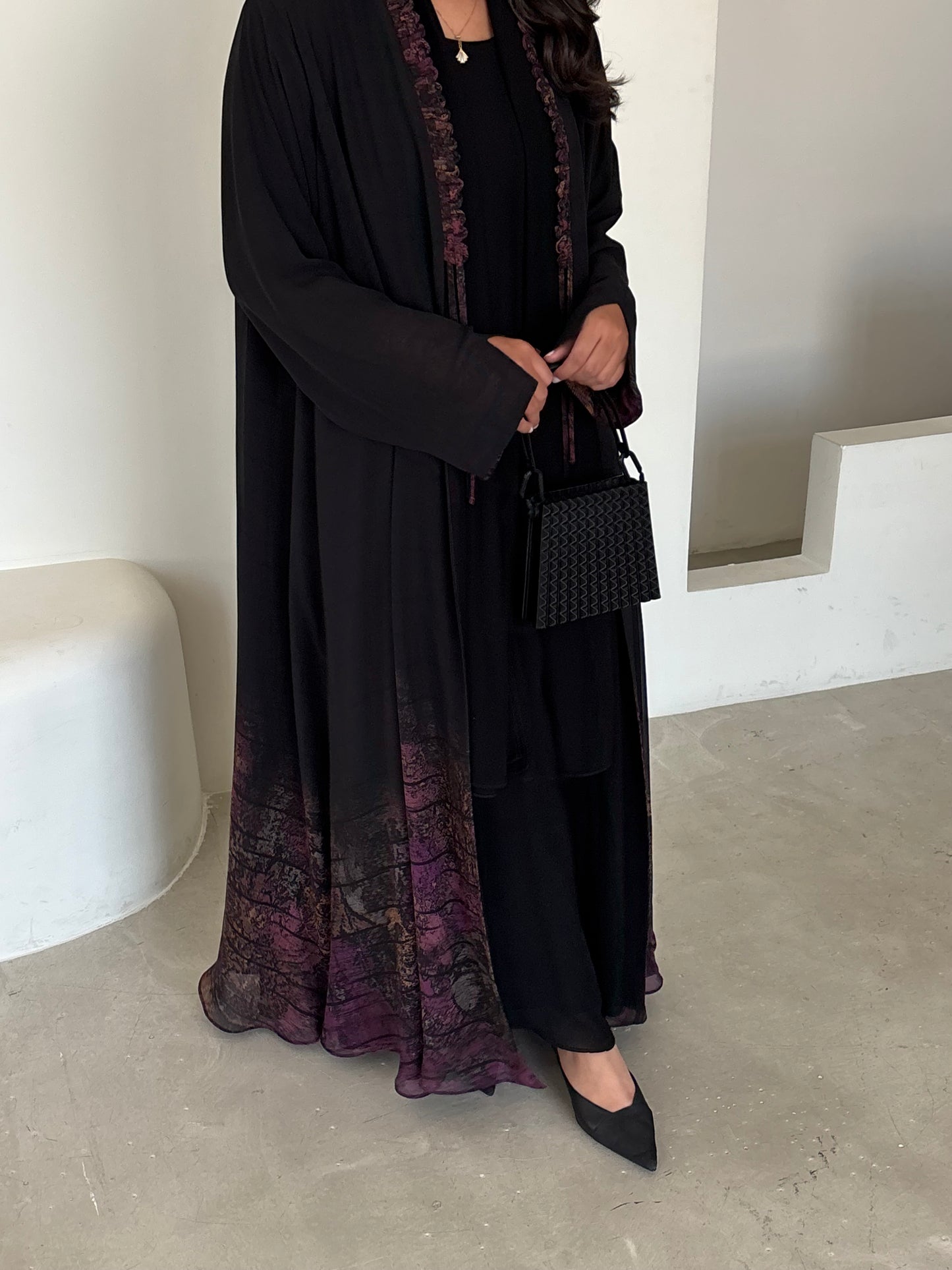 DN176 - CHIFFON PRINT ABAYA