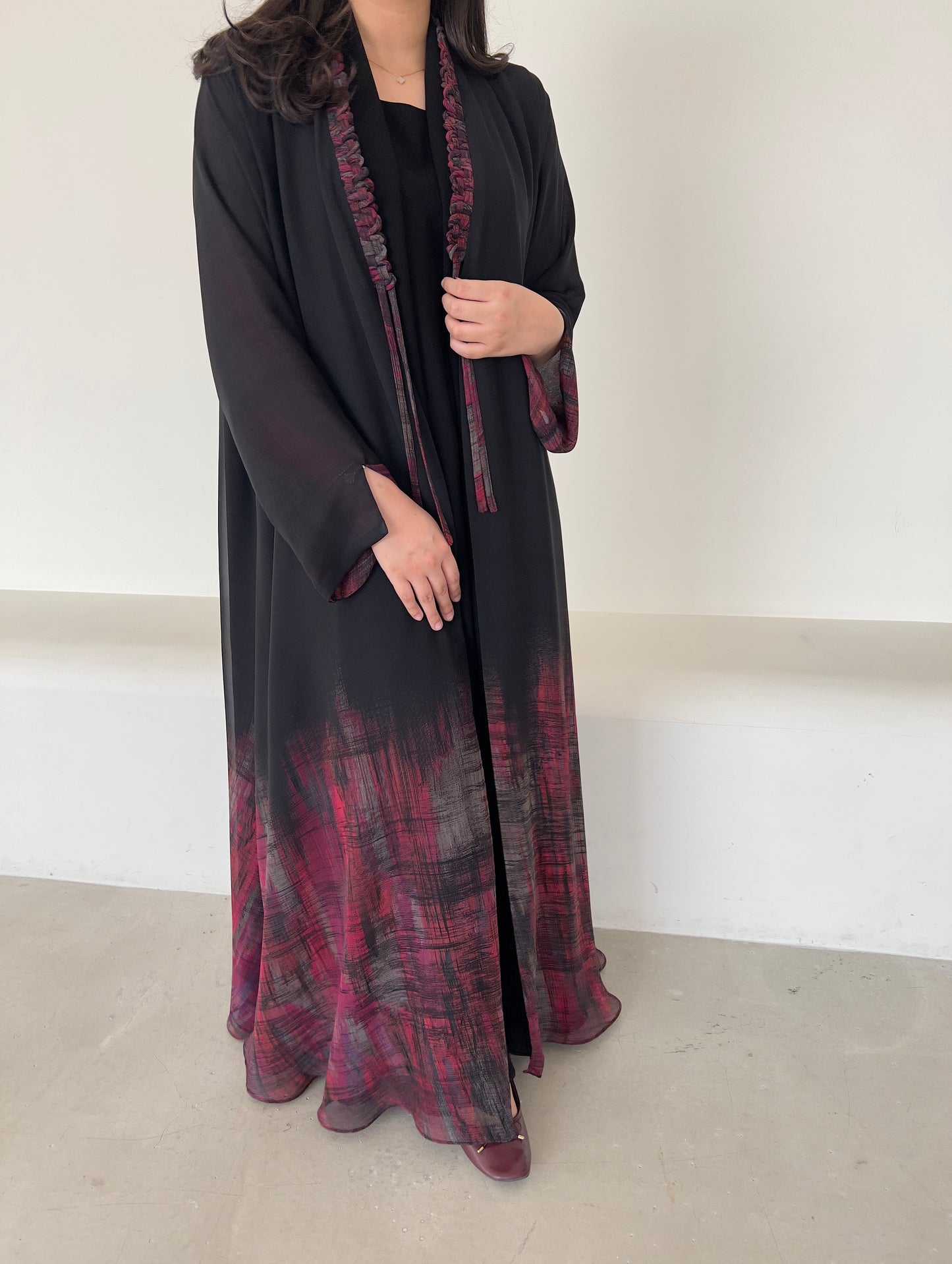 DN142 - CHIFFON PRINT ABAYA