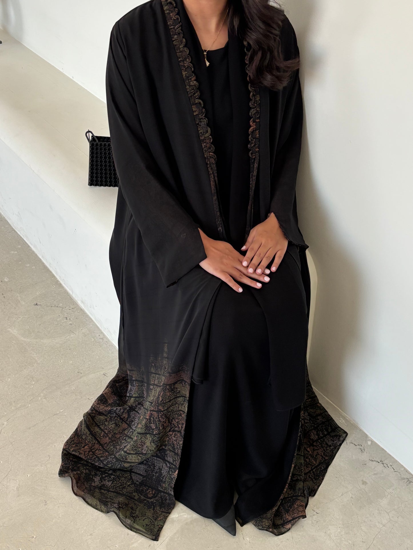 DN174 - CHIFFON PRINT ABAYA