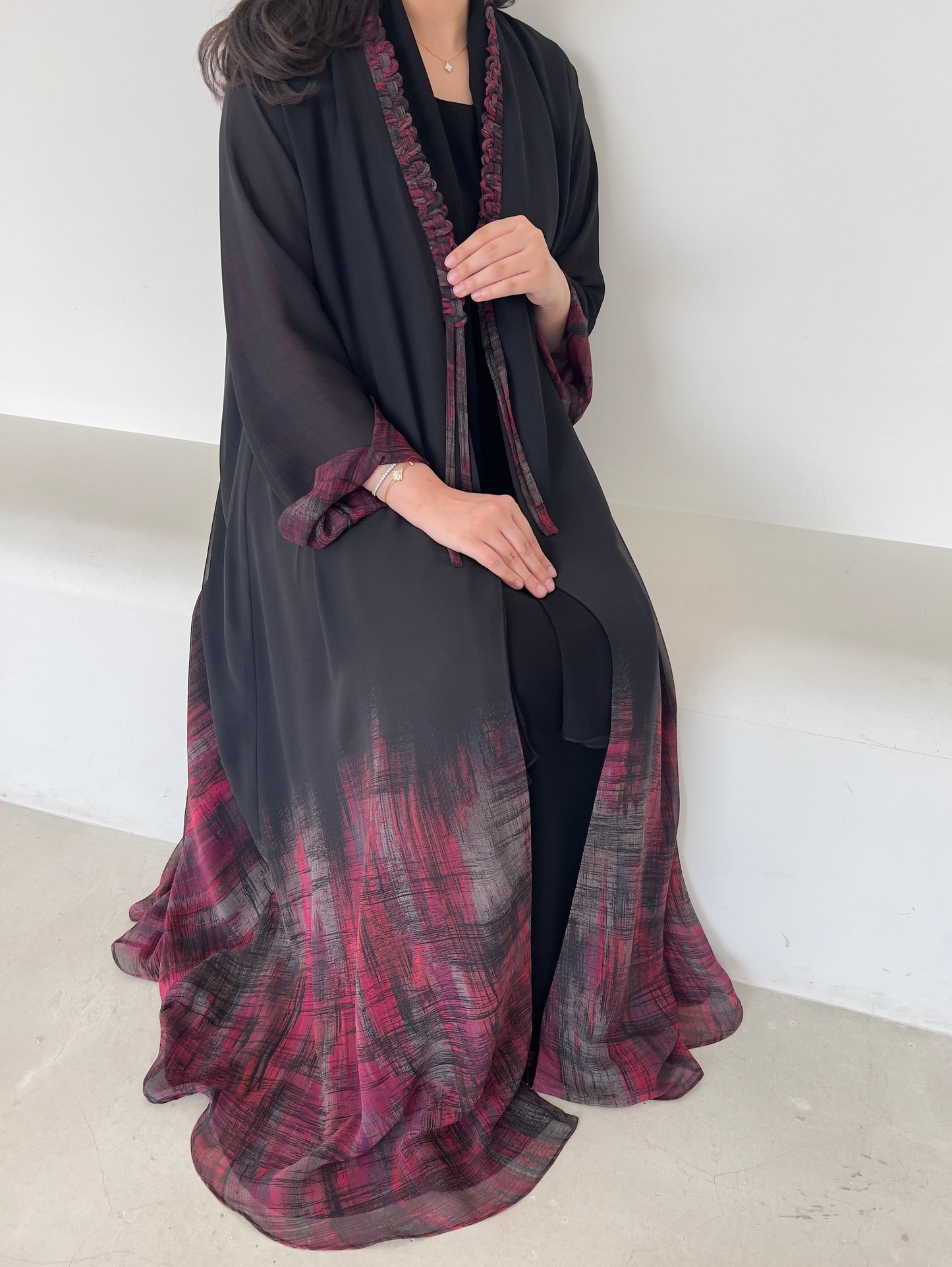 DN142 - CHIFFON PRINT ABAYA