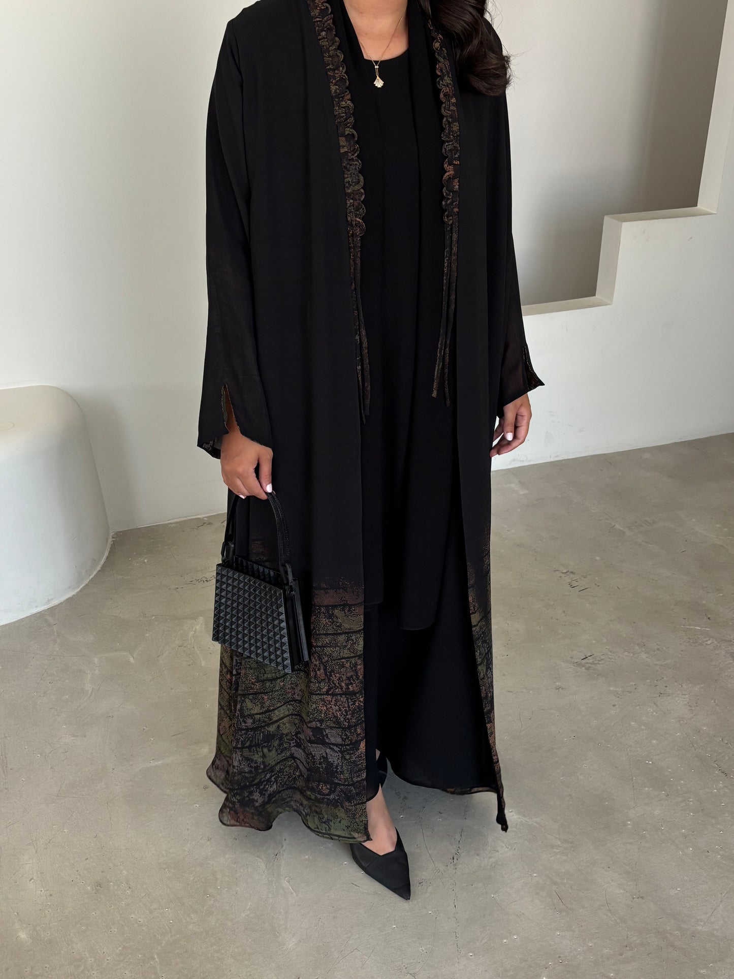 DN174 - CHIFFON PRINT ABAYA