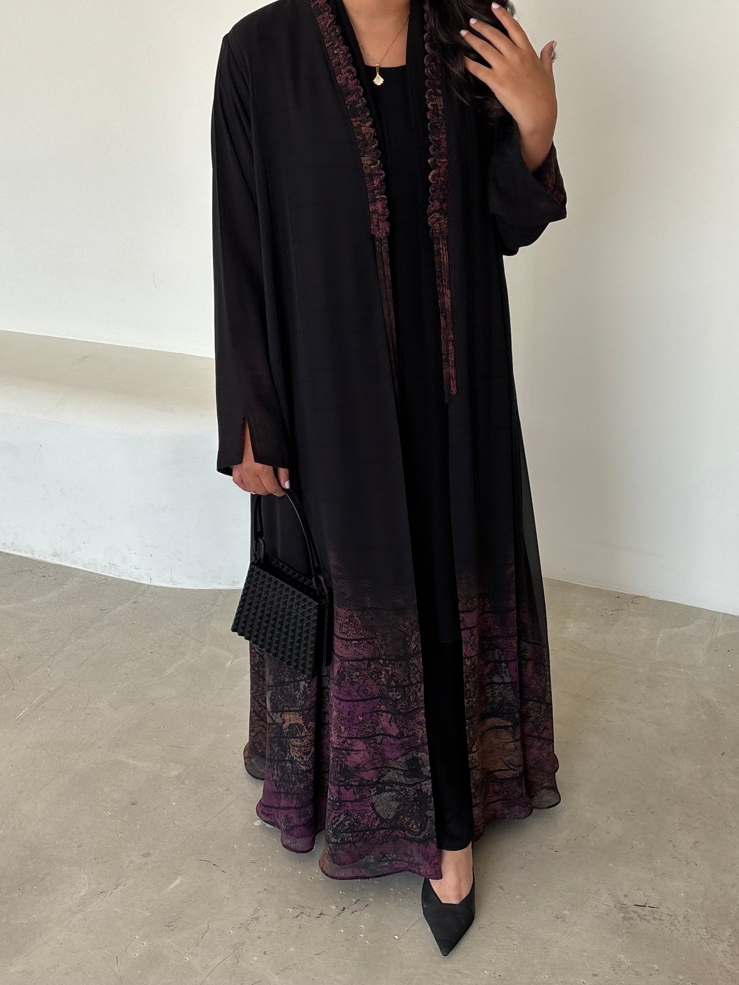 DN176 - CHIFFON PRINT ABAYA