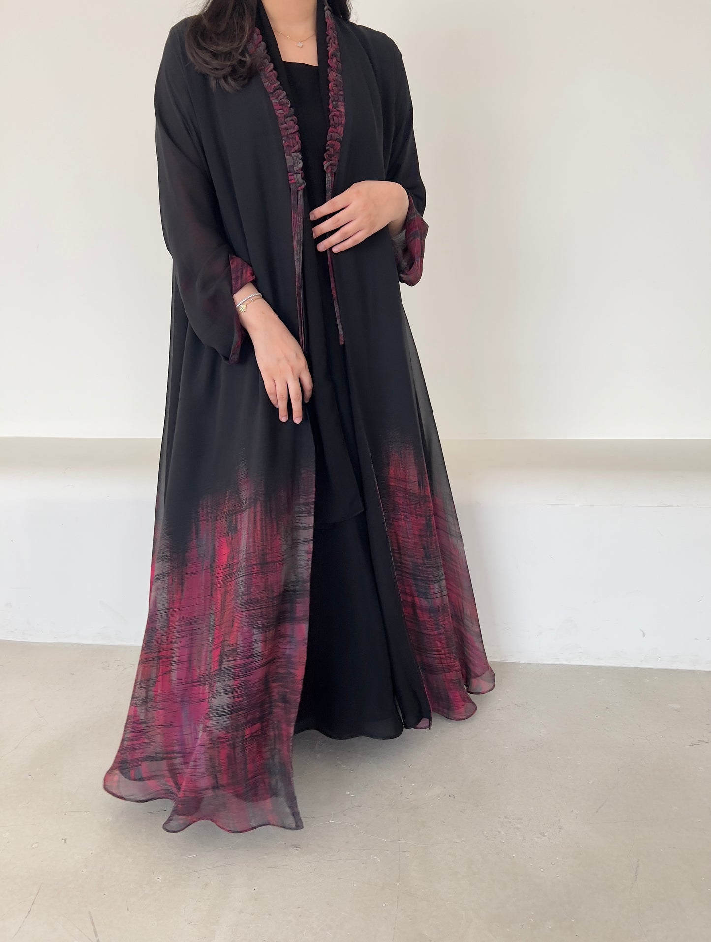 DN142 - CHIFFON PRINT ABAYA
