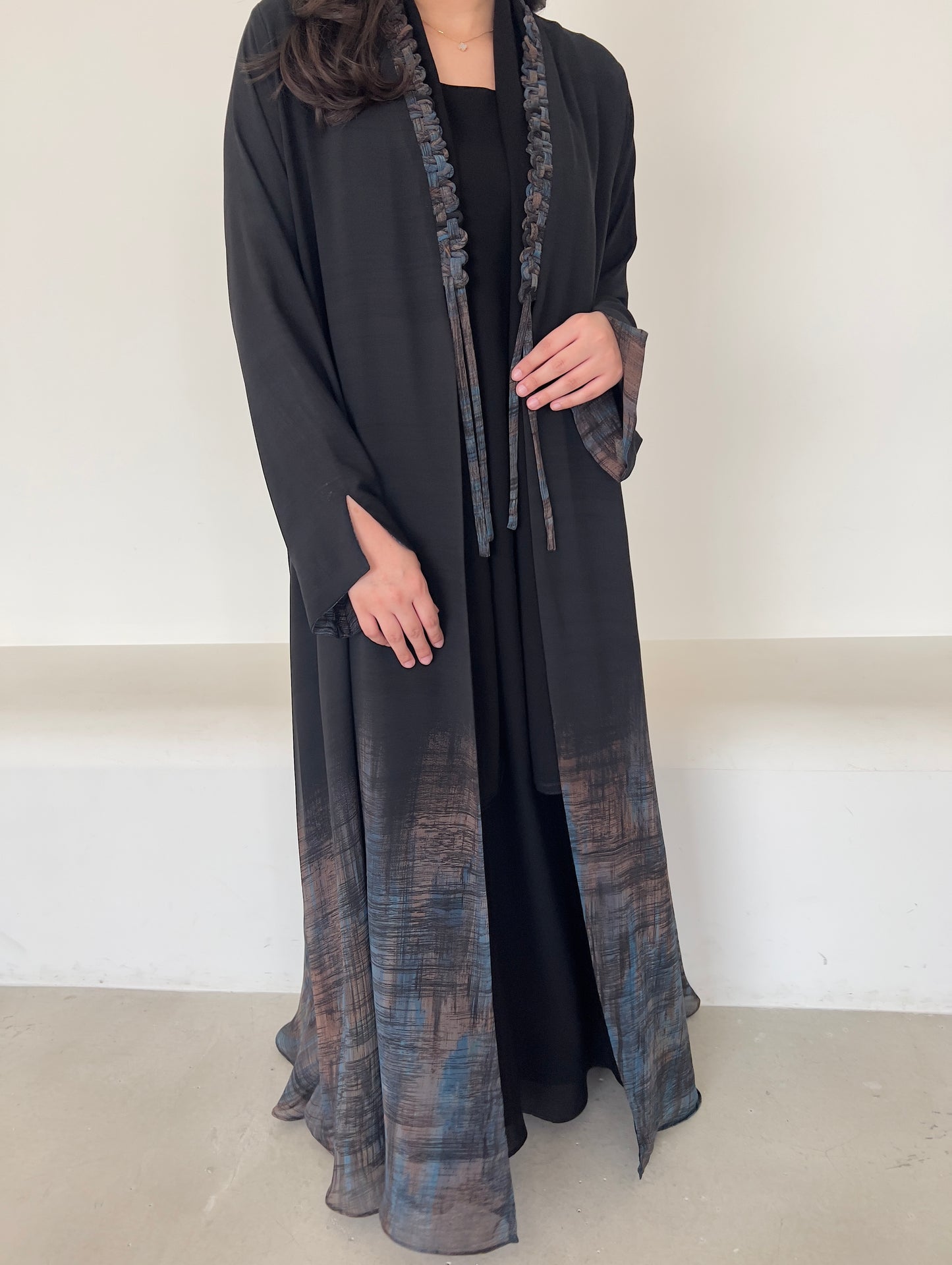 DN145 - CHIFFON PRINT ABAYA