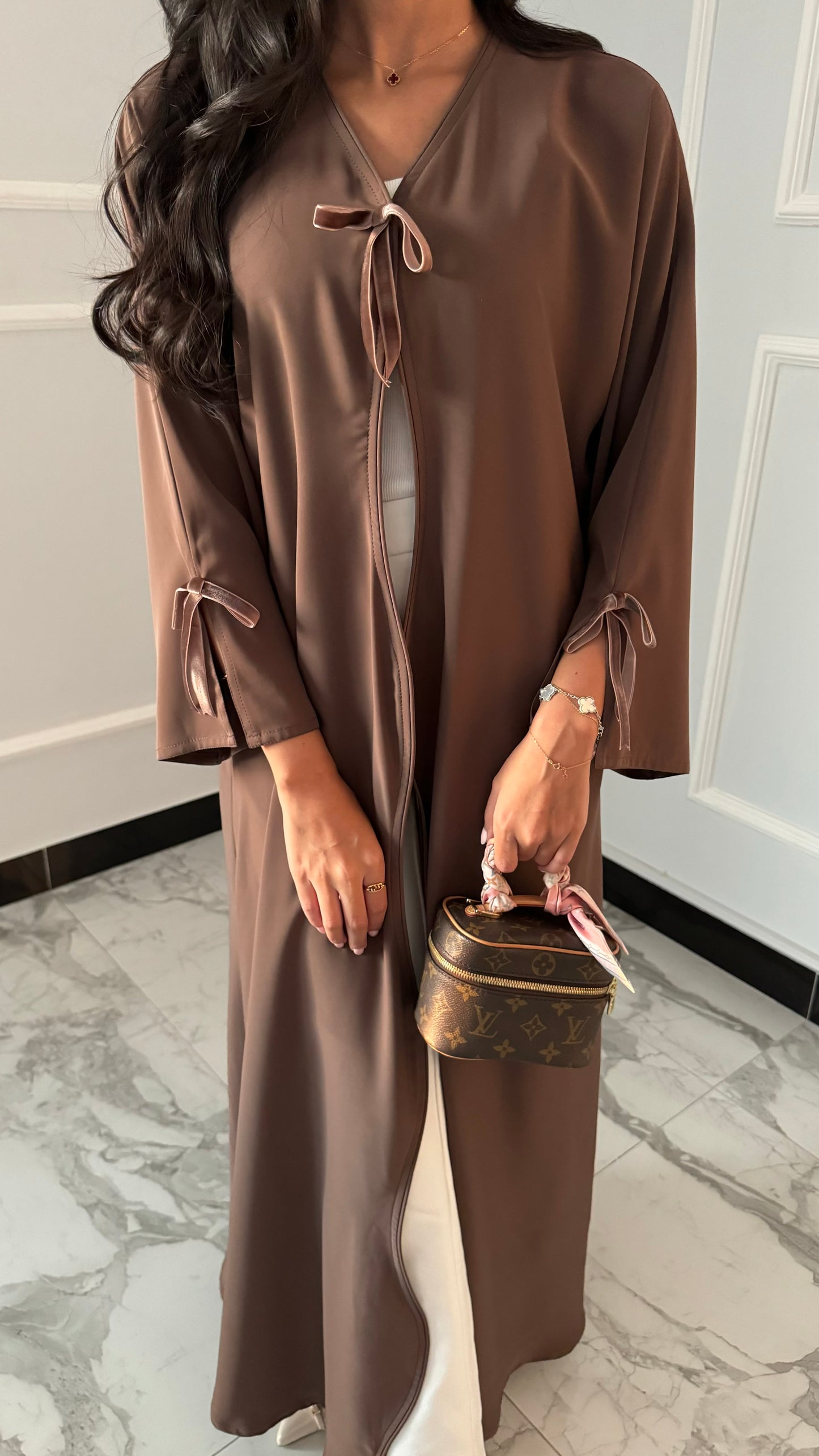 DN098 - Summery Crepe BOW Abaya