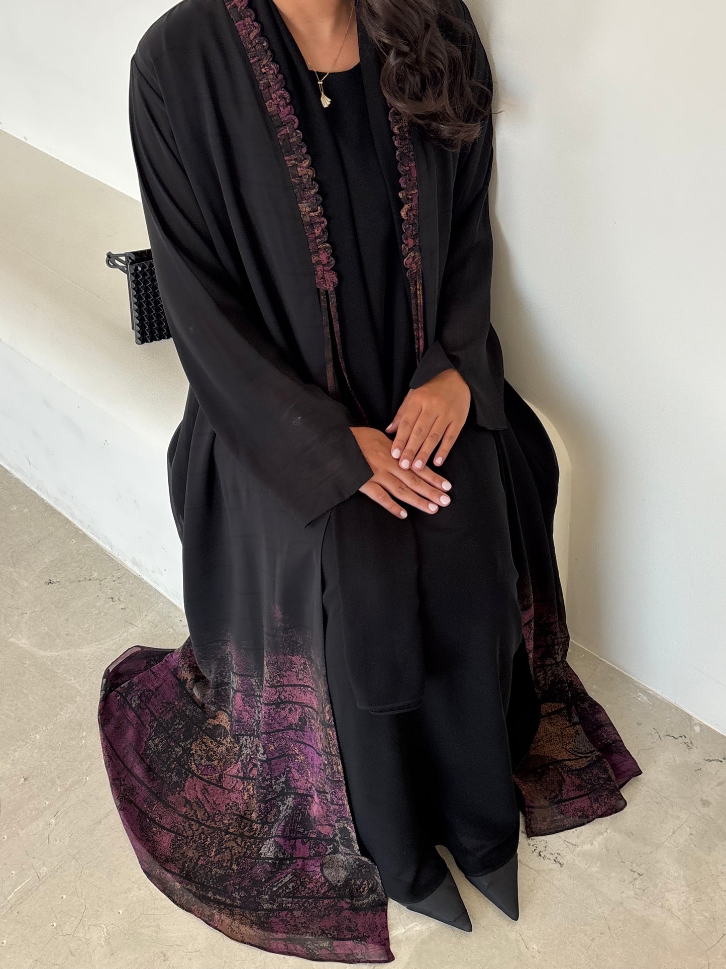 DN176 - CHIFFON PRINT ABAYA