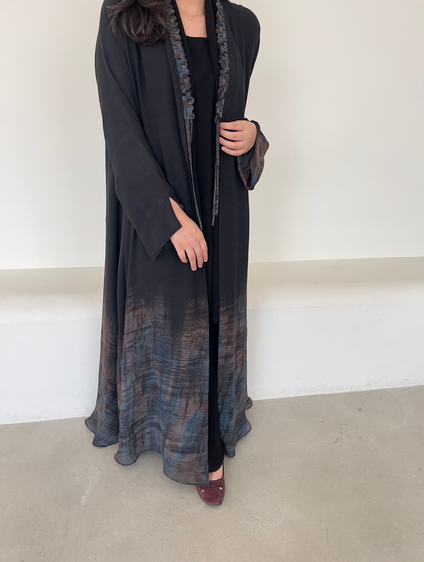 DN145 - CHIFFON PRINT ABAYA