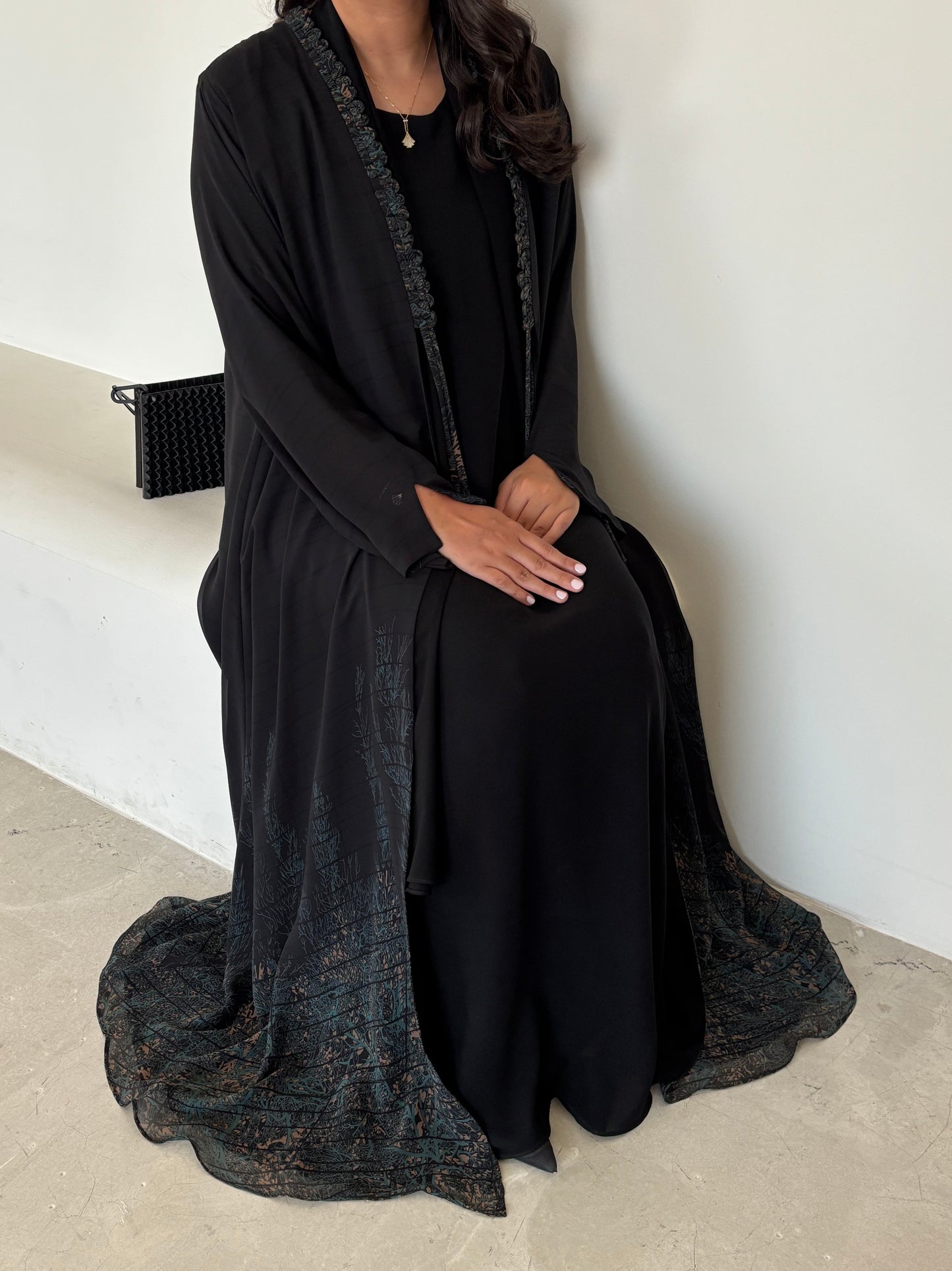DN175 - CHIFFON PRINT ABAYA