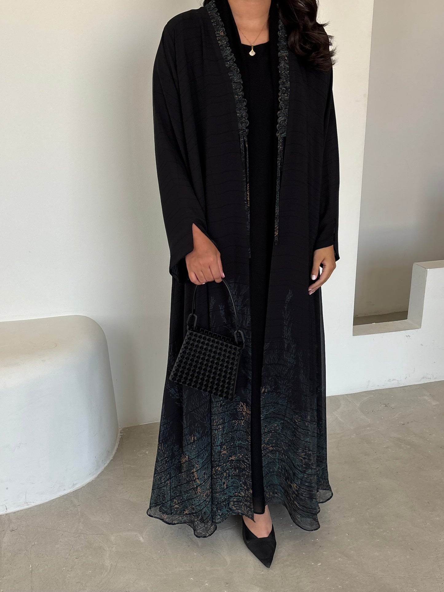 DN175 - CHIFFON PRINT ABAYA