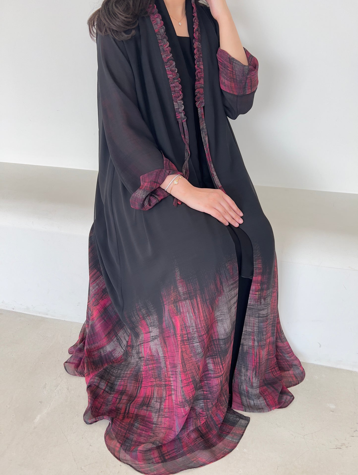 DN142 - CHIFFON PRINT ABAYA