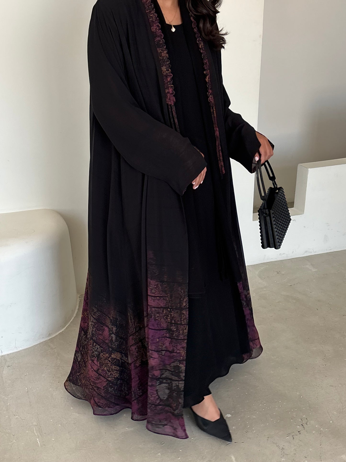 DN176 - CHIFFON PRINT ABAYA
