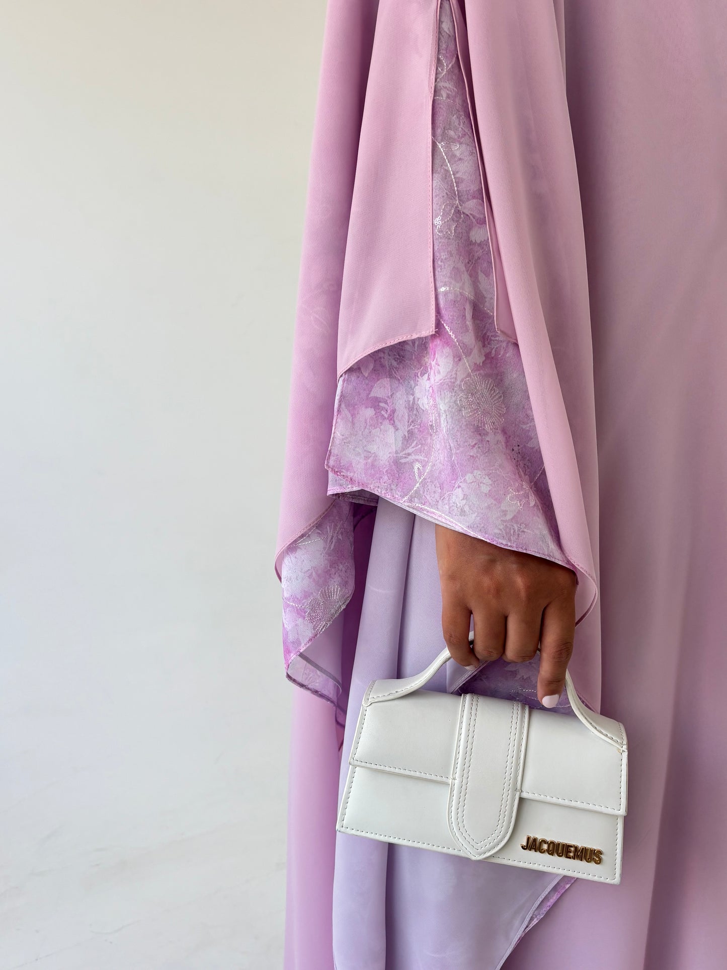 DN161 - PINK CHIFFON ABAYA SET