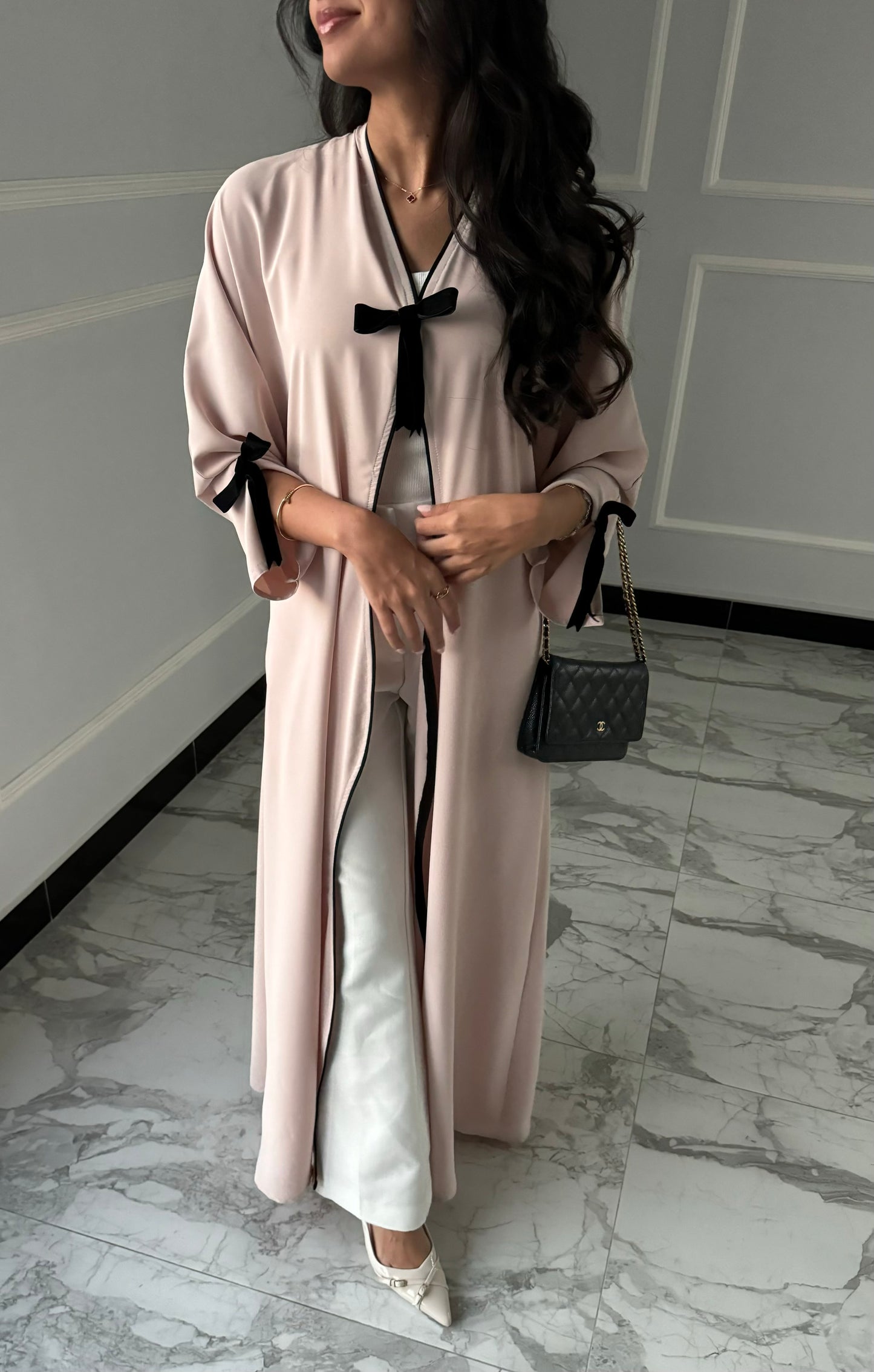 DN100 - Summery Crepe BOW Abaya