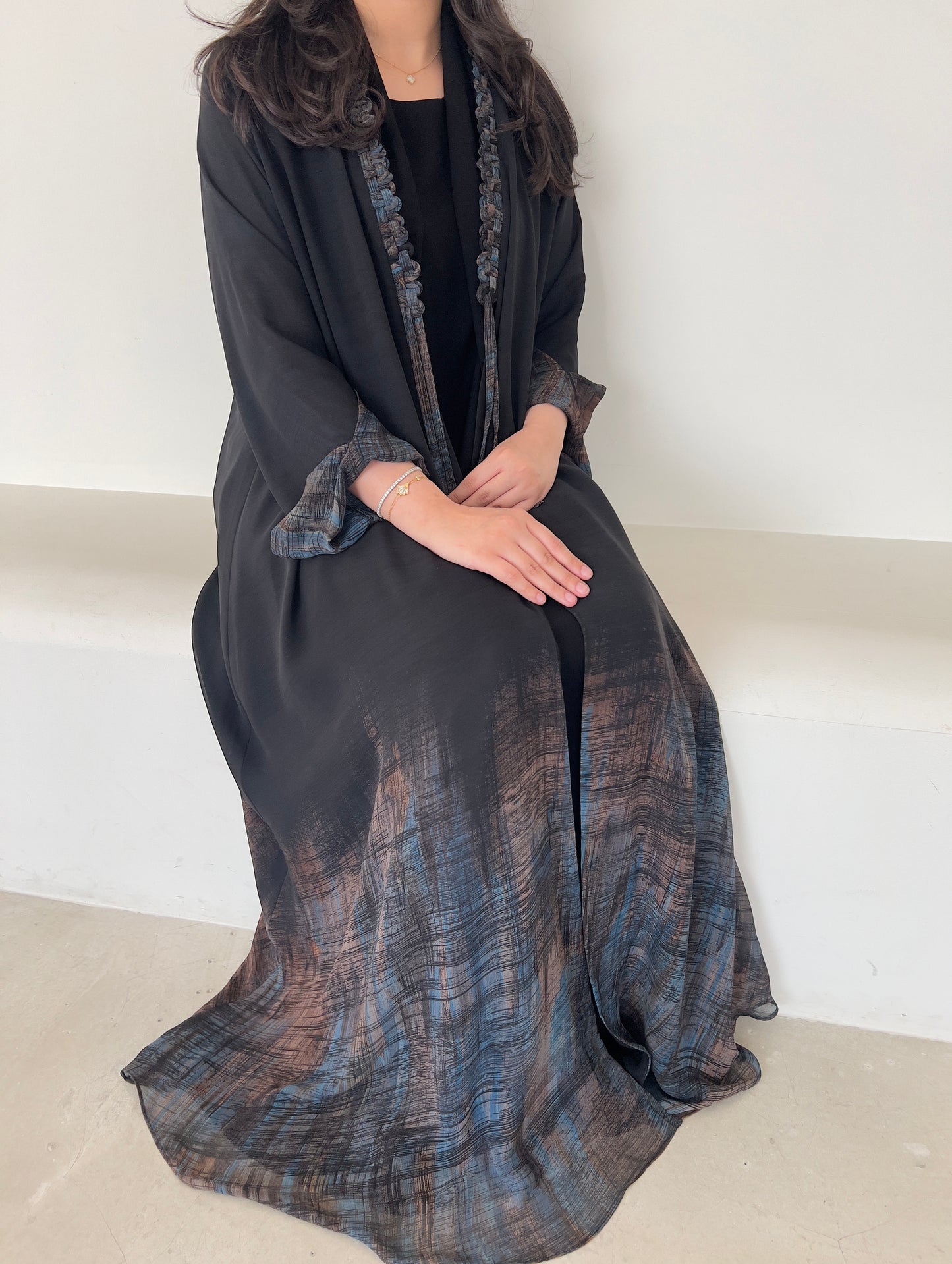 DN145 - CHIFFON PRINT ABAYA