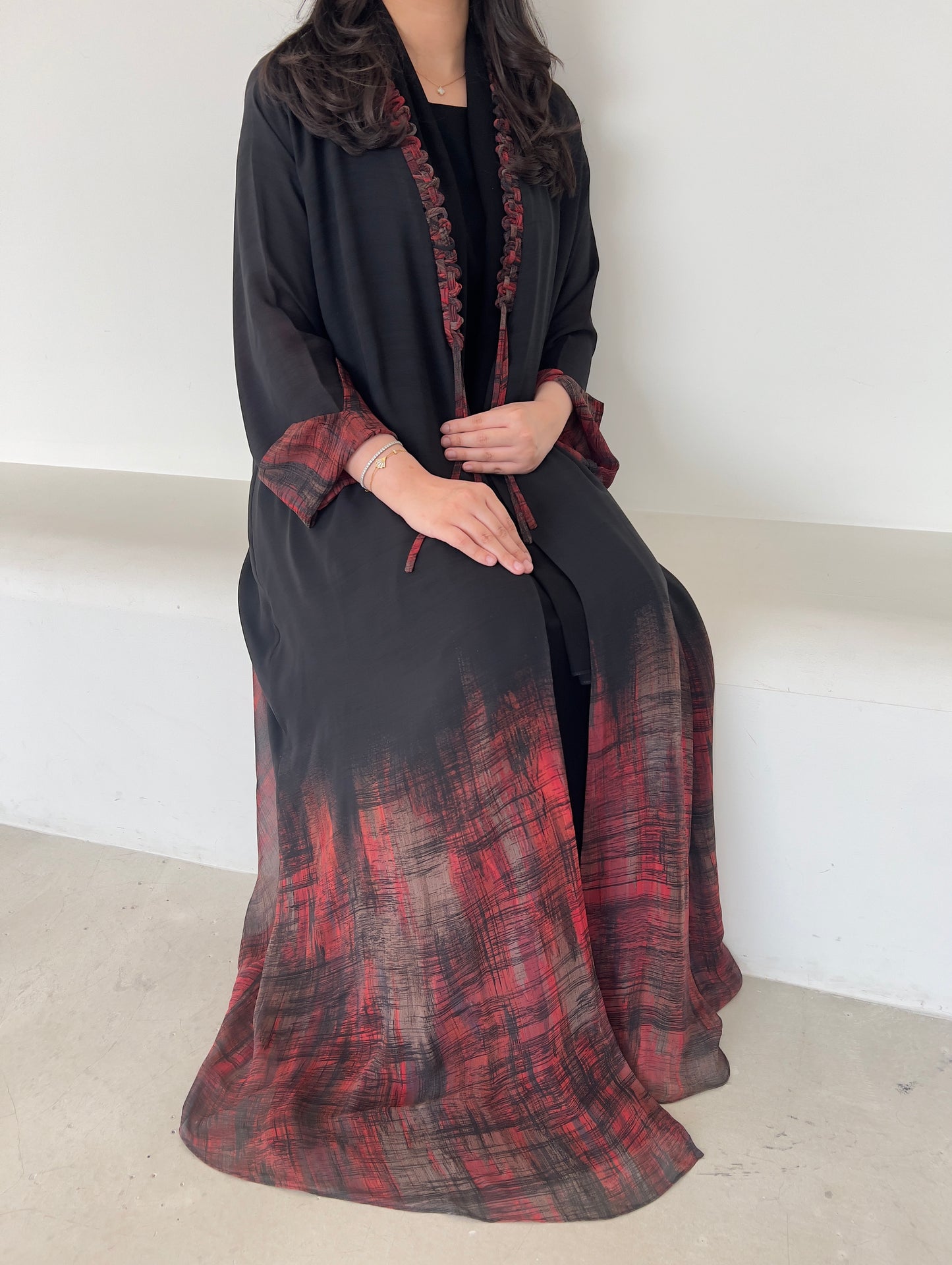 DN143 - CHIFFON PRINT ABAYA