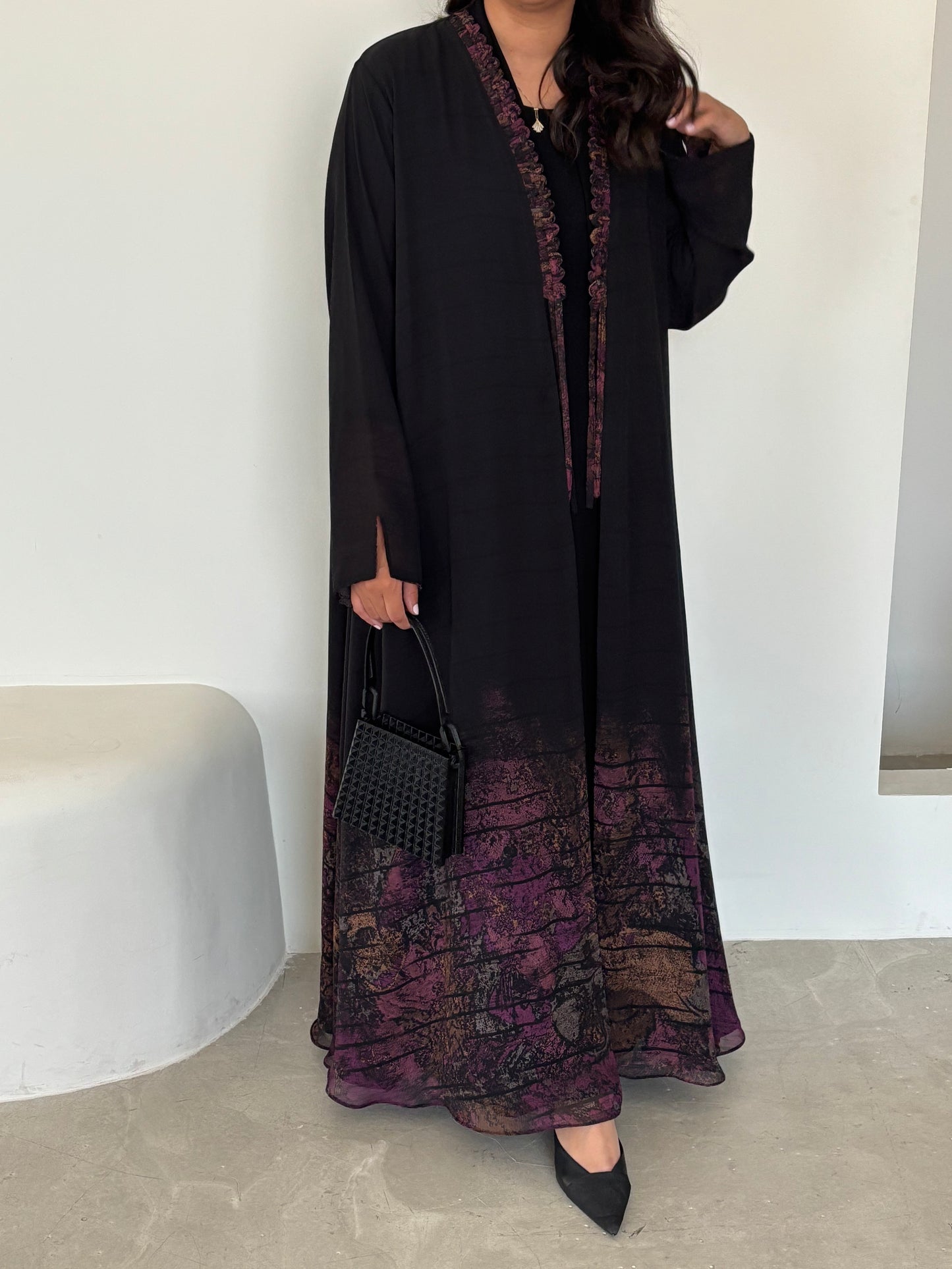 DN176 - CHIFFON PRINT ABAYA