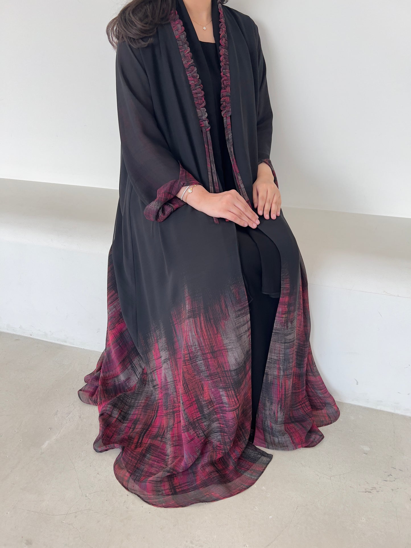 DN142 - CHIFFON PRINT ABAYA