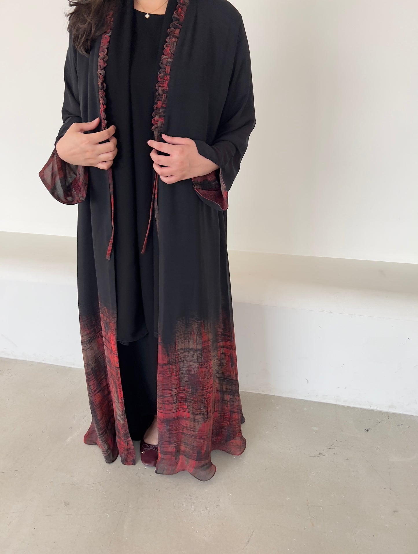 DN143 - CHIFFON PRINT ABAYA