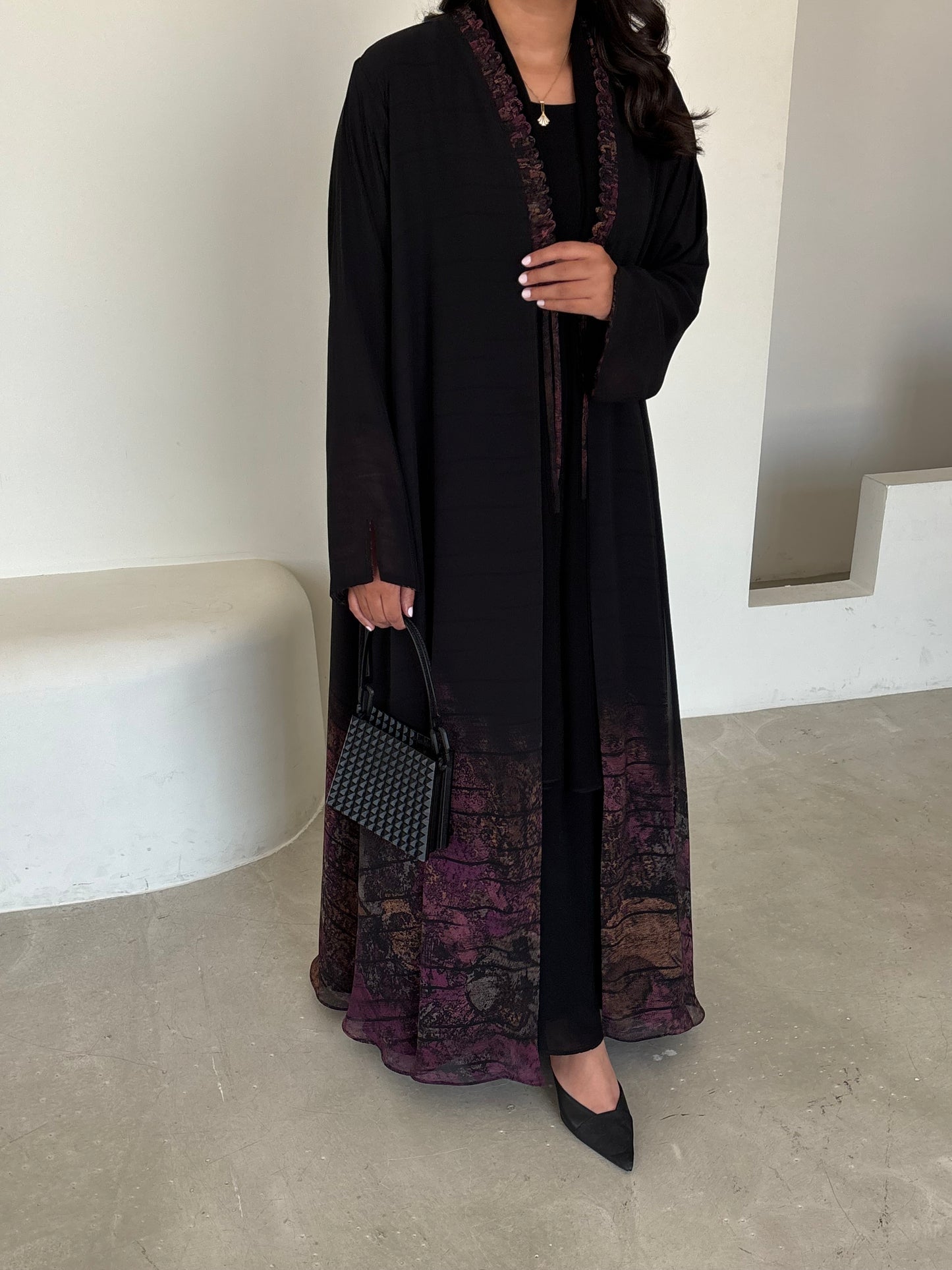 DN176 - CHIFFON PRINT ABAYA