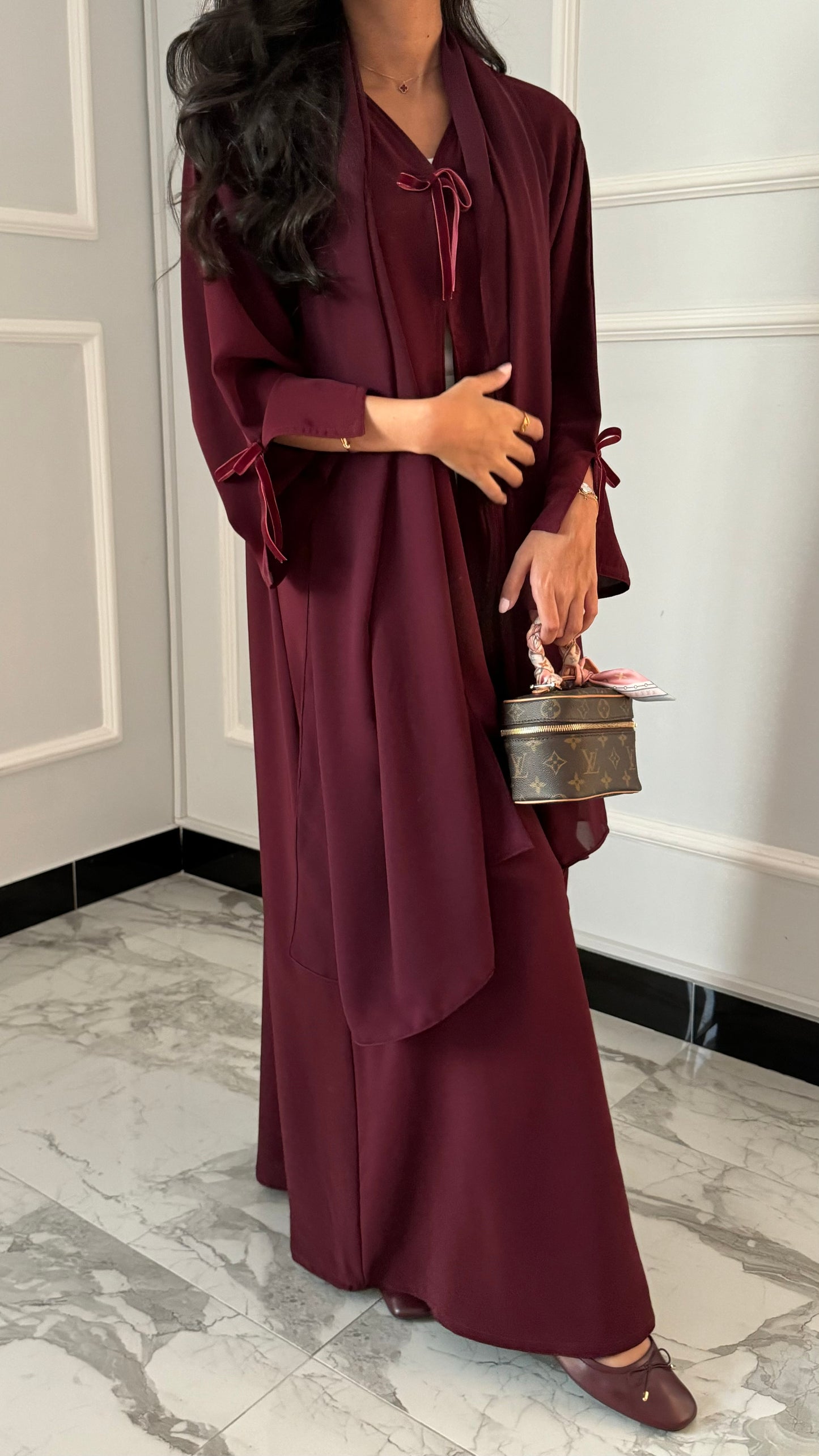 DN097 - Summery Crepe BOW Abaya