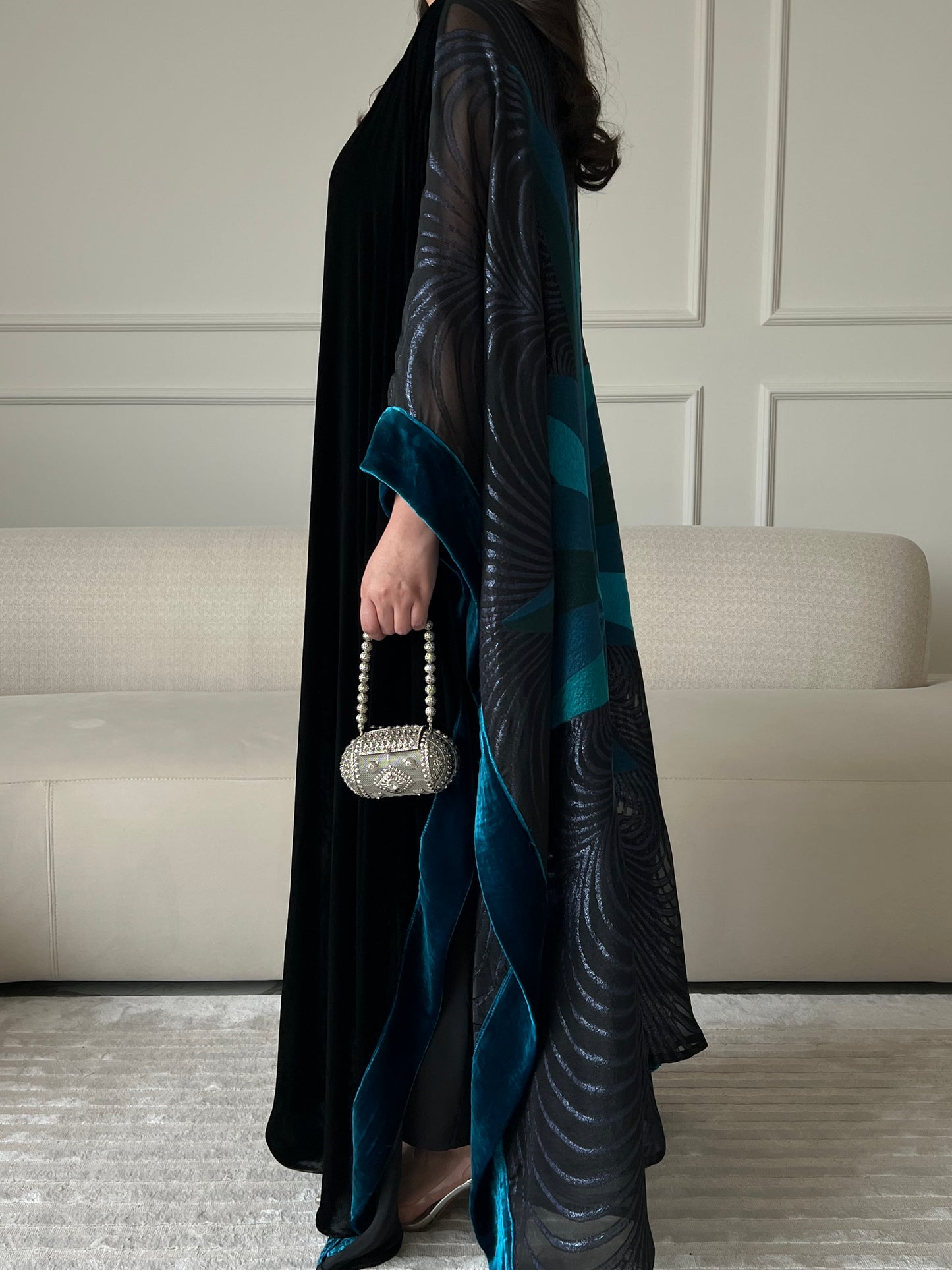 DN244 - VELVET x ORGANZA PRINT