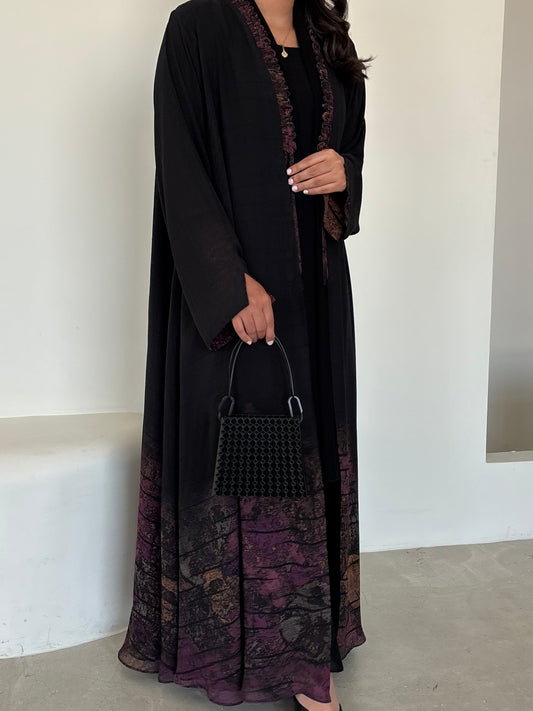 DN176 - CHIFFON PRINT ABAYA