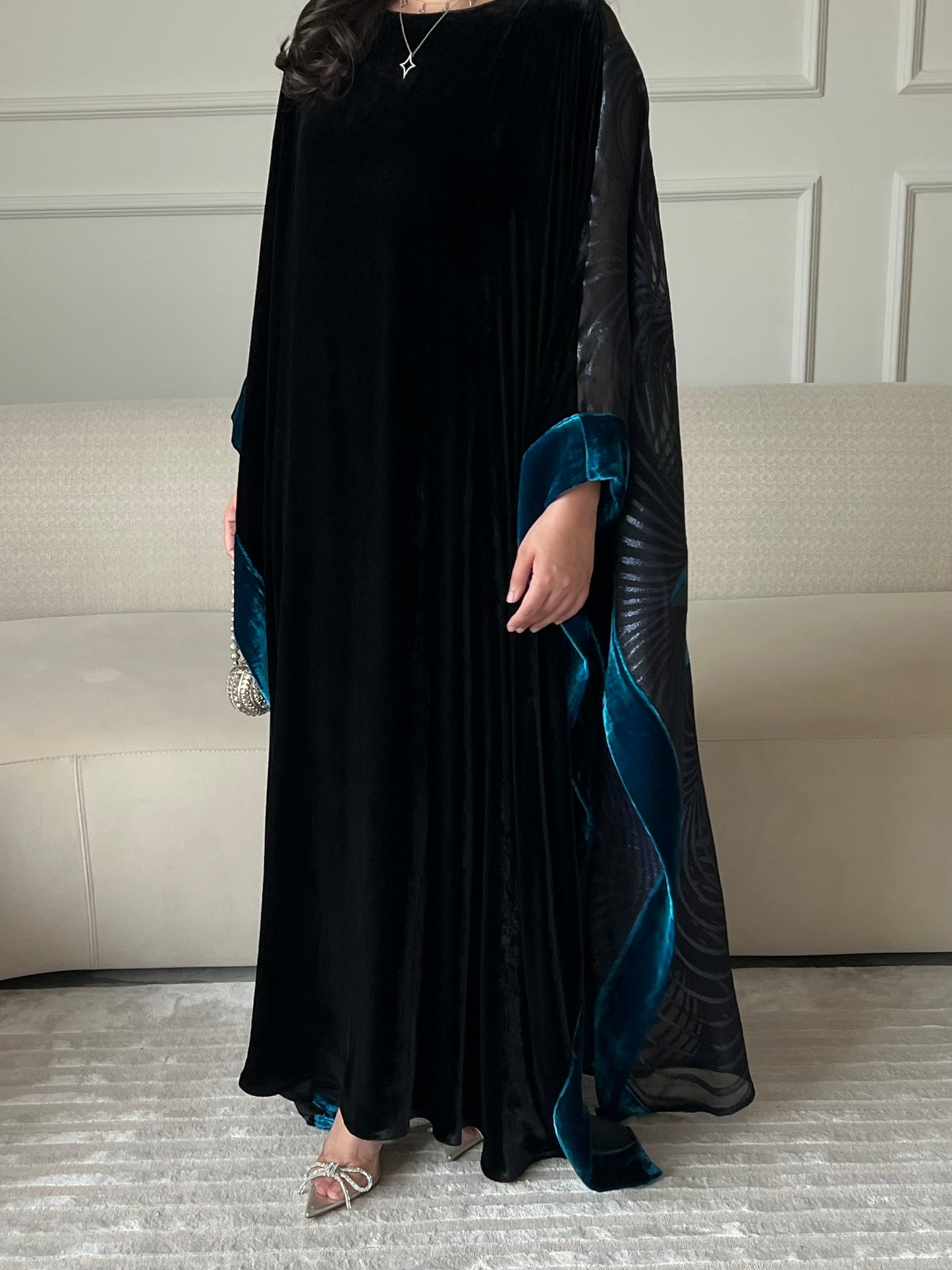 DN244 - VELVET x ORGANZA PRINT