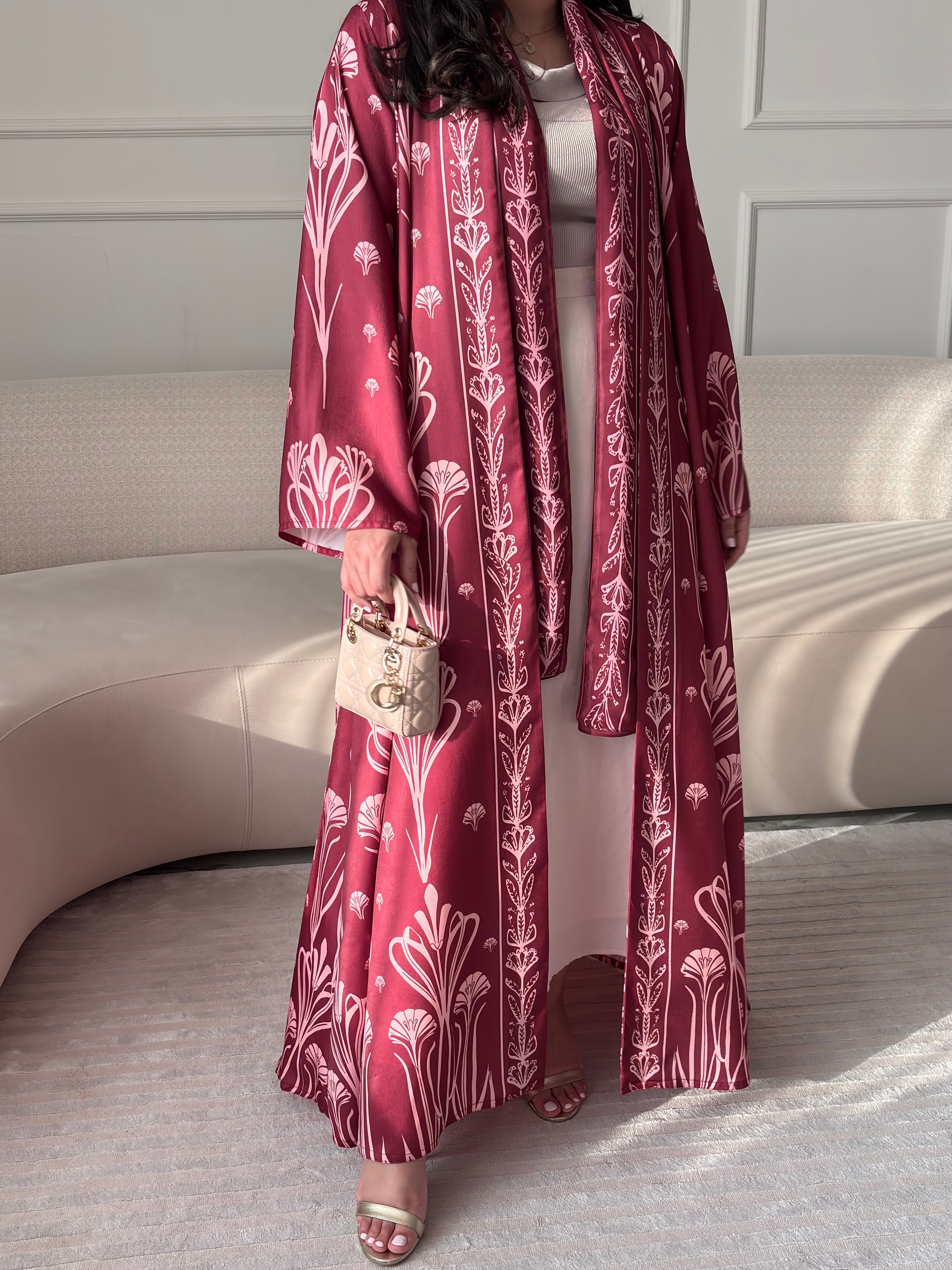 DN306 - FLORAL ABAYA