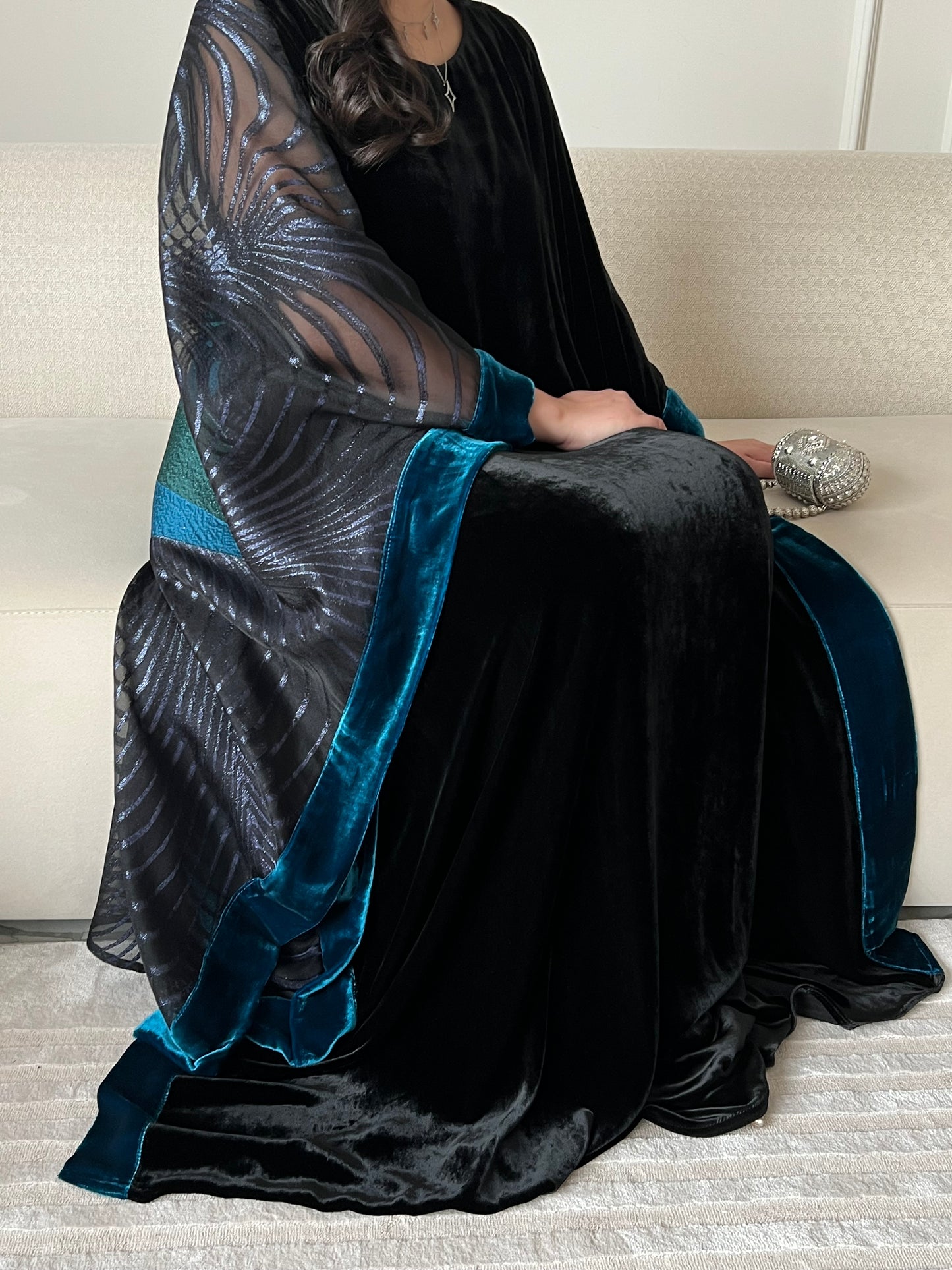 DN244 - VELVET x ORGANZA PRINT