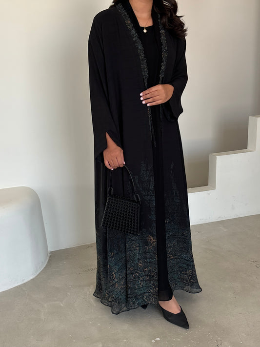 DN175 - CHIFFON PRINT ABAYA