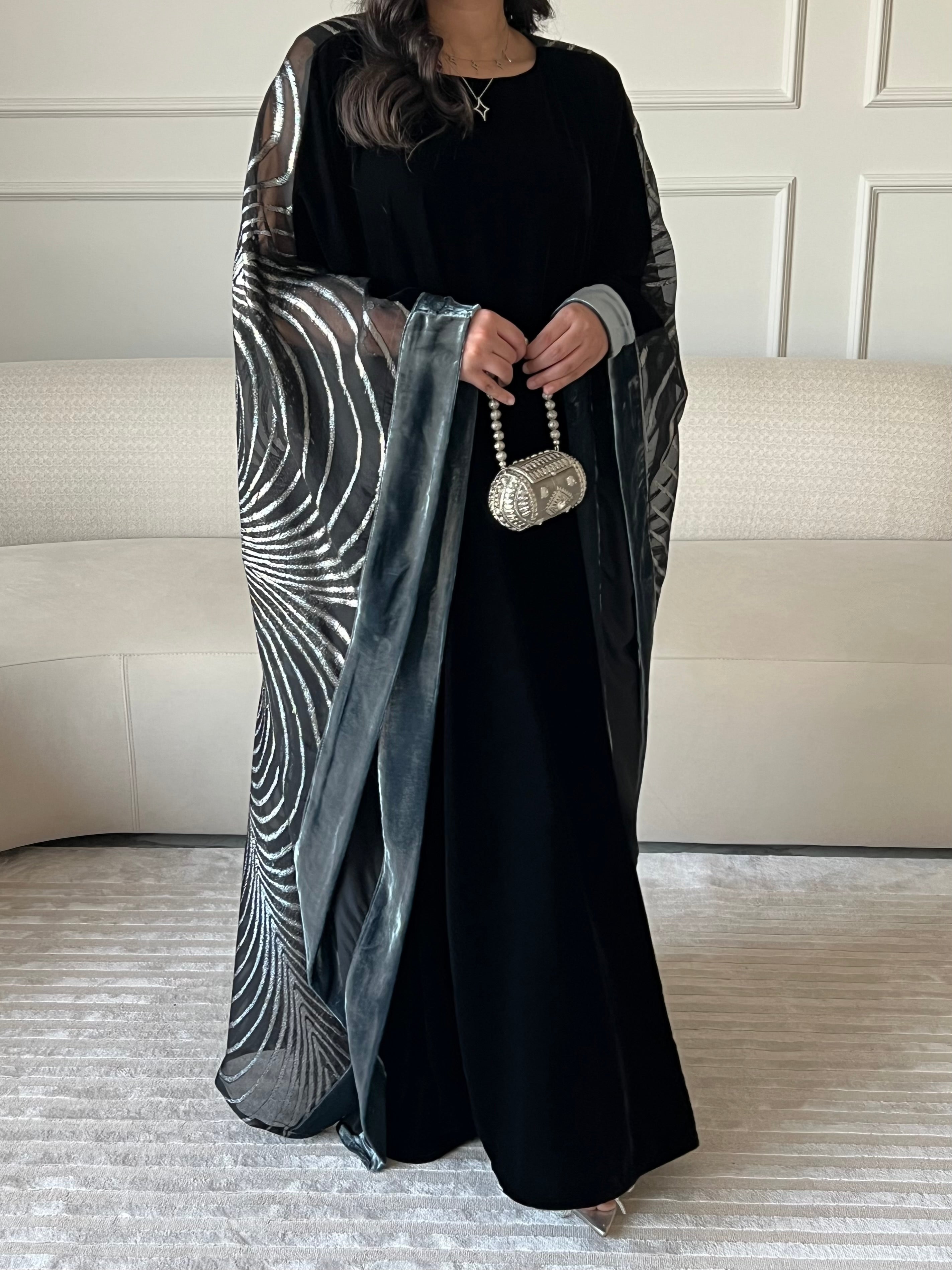 DN228 - VELVET x ORGANZA PRINT