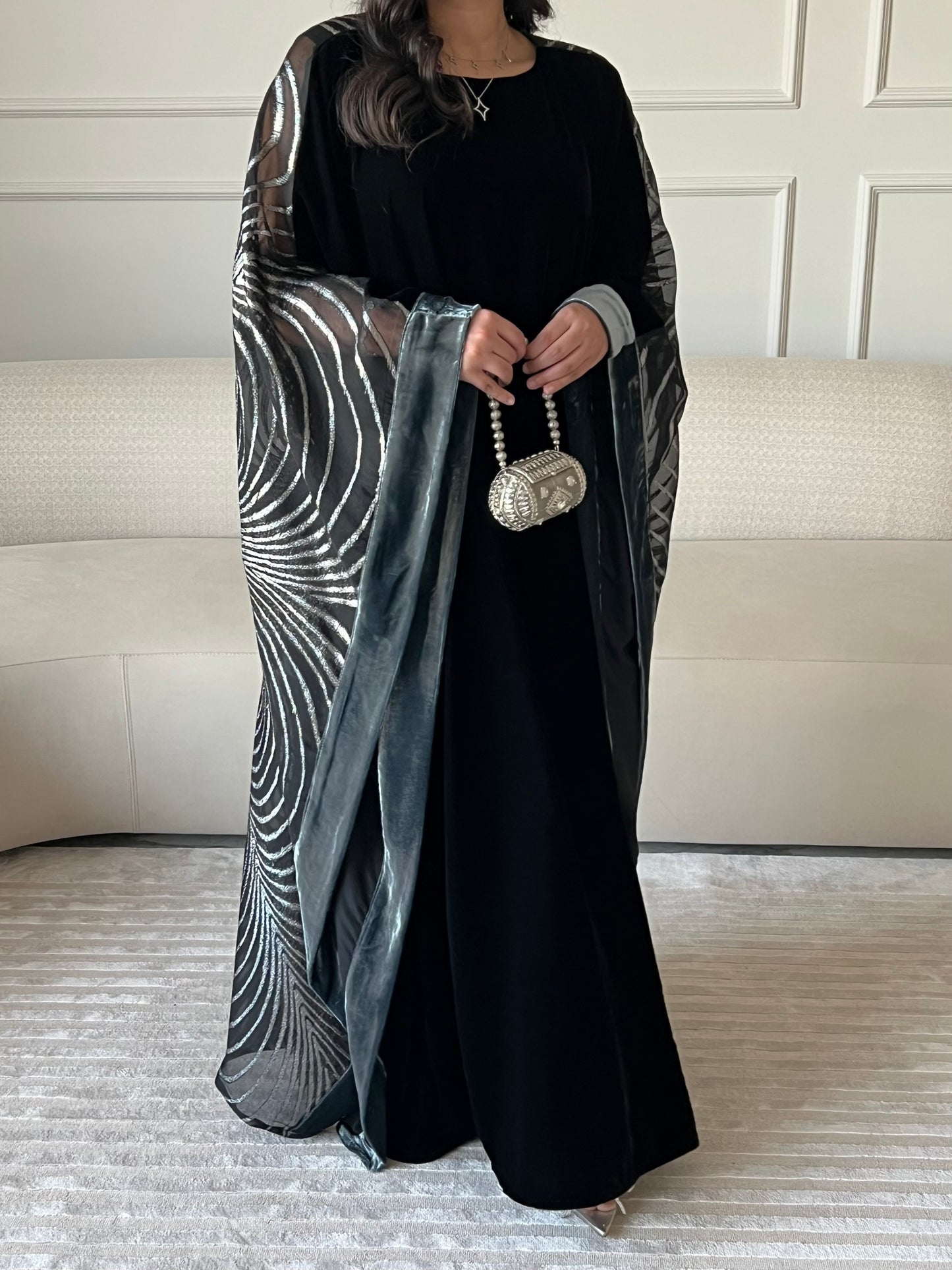 DN228 - VELVET x ORGANZA PRINT