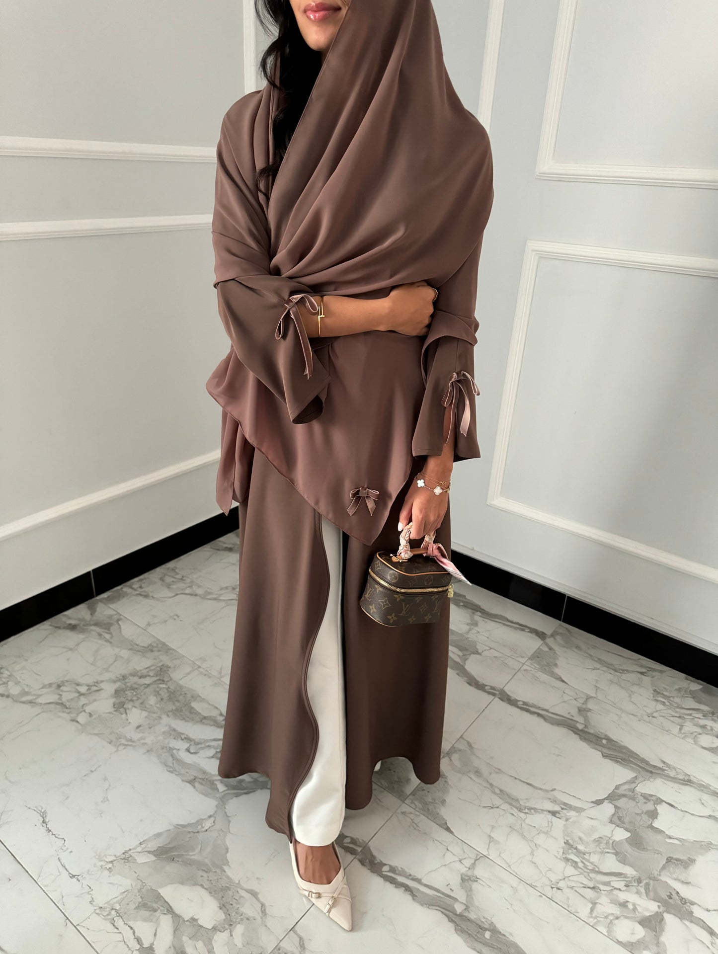 DN098 - Summery Crepe BOW Abaya