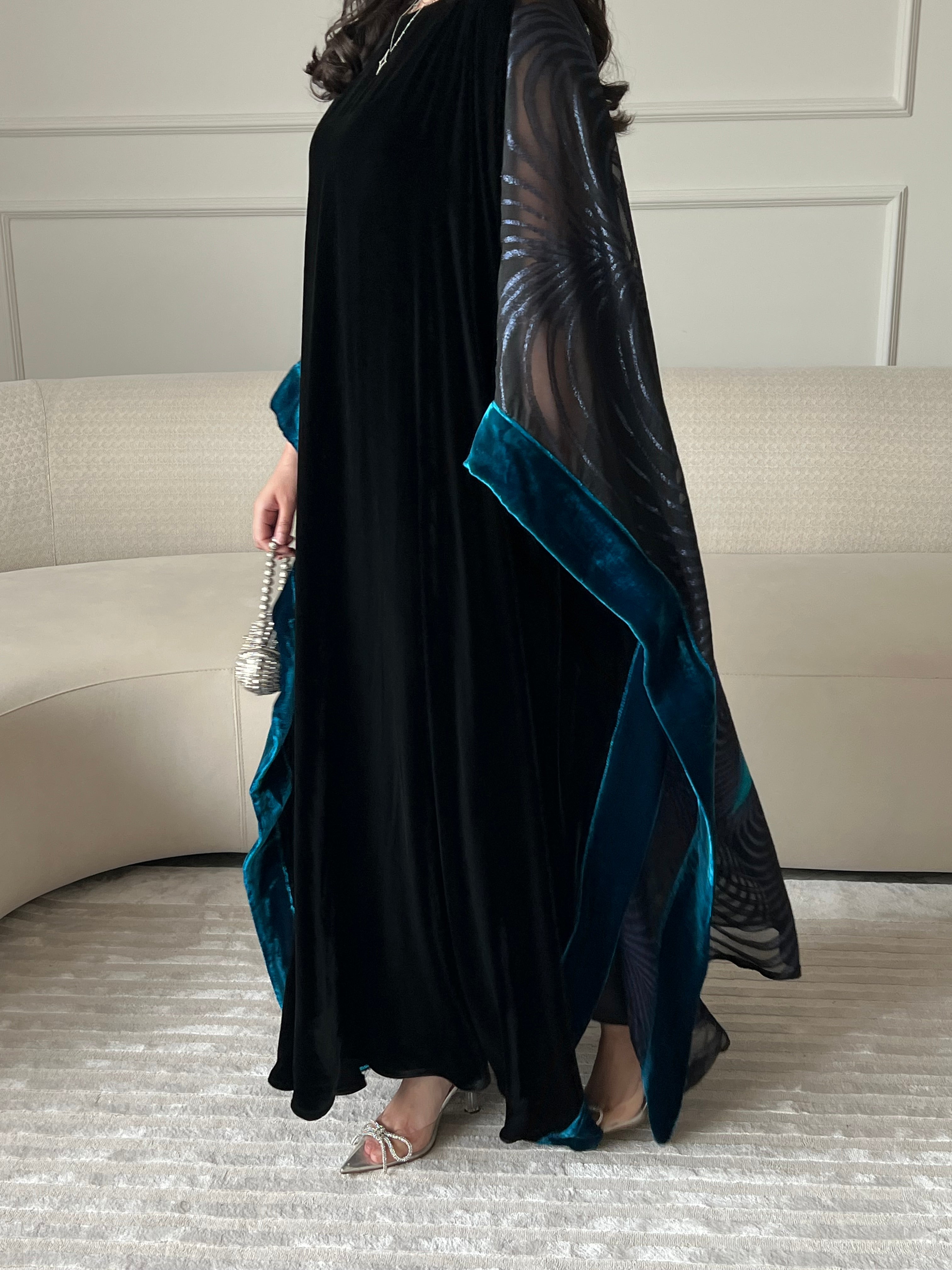 DN244 - VELVET x ORGANZA PRINT