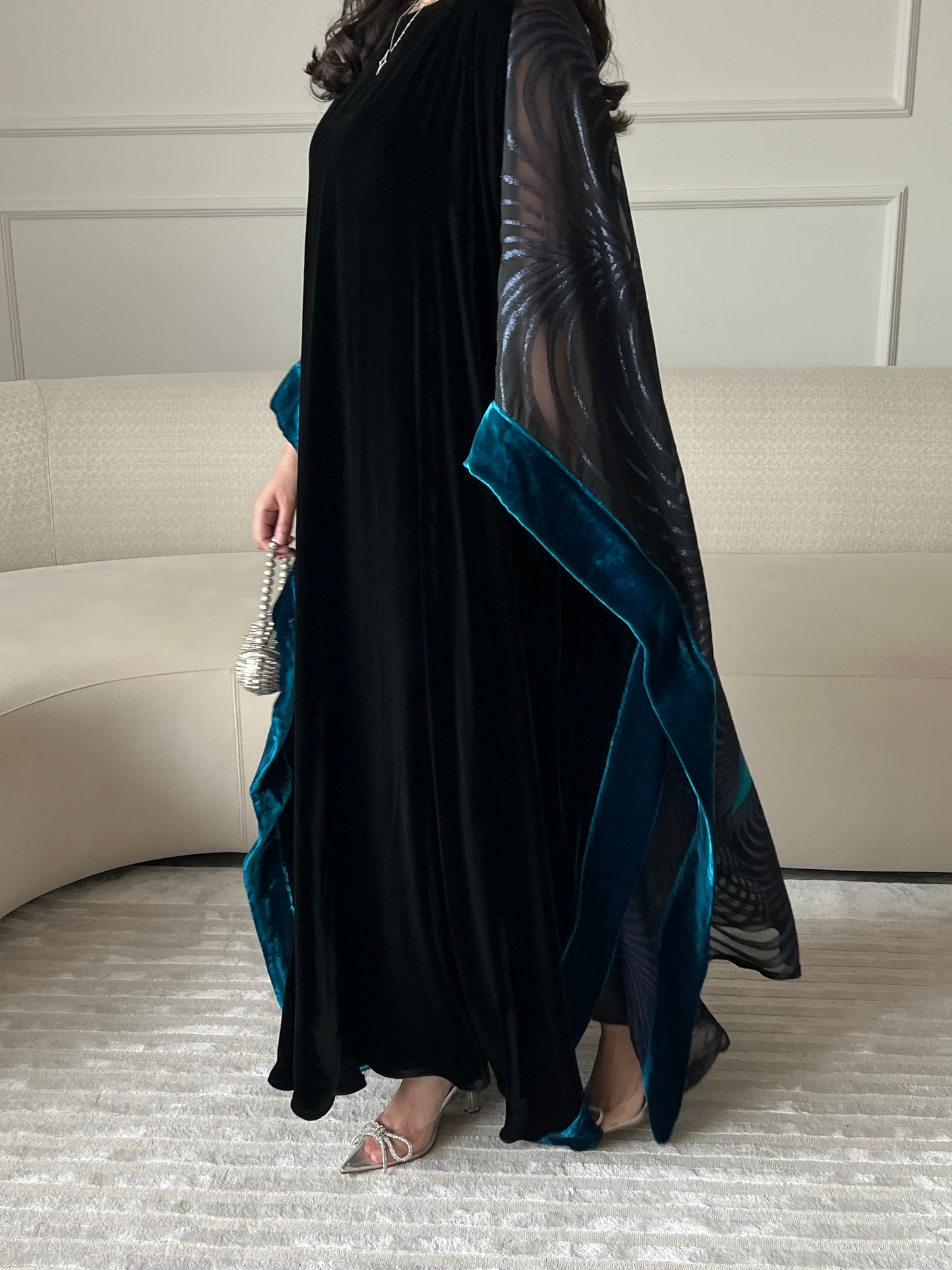 DN244 - VELVET x ORGANZA PRINT