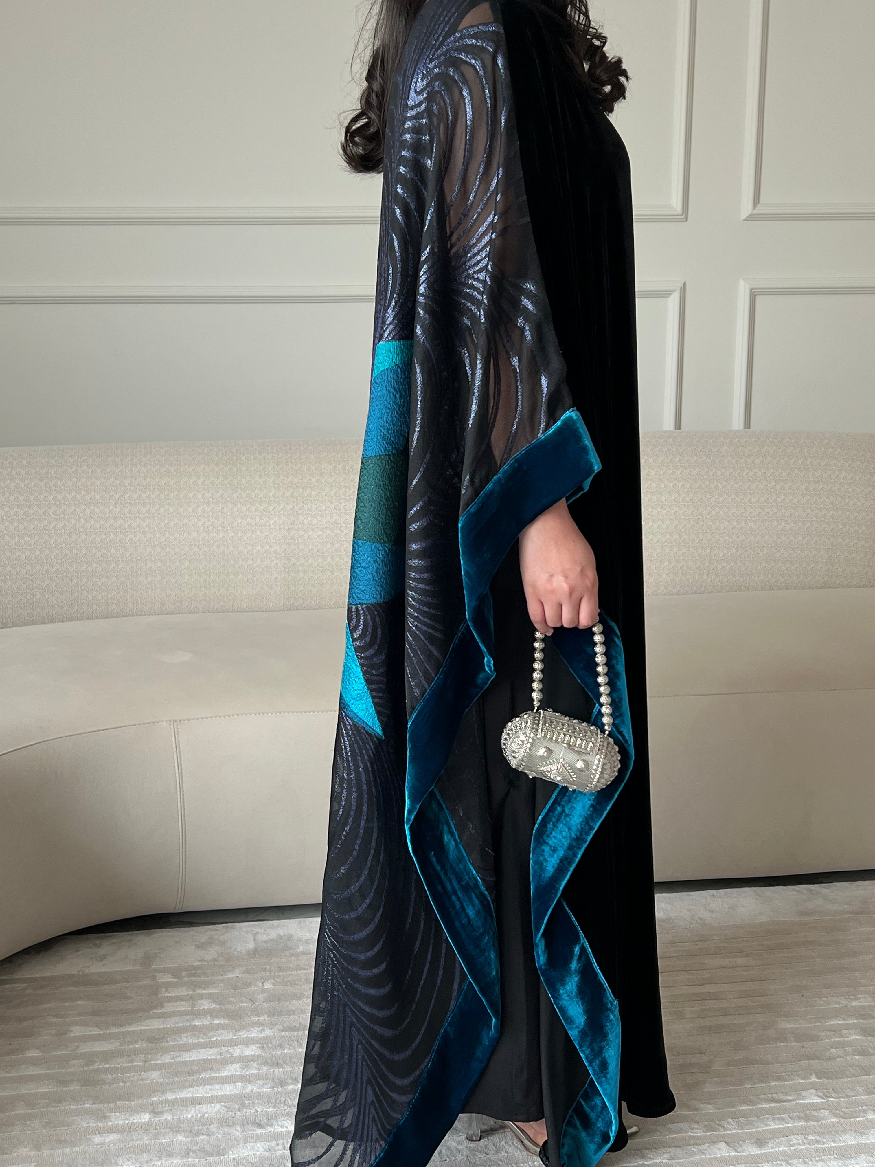 DN244 - VELVET x ORGANZA PRINT